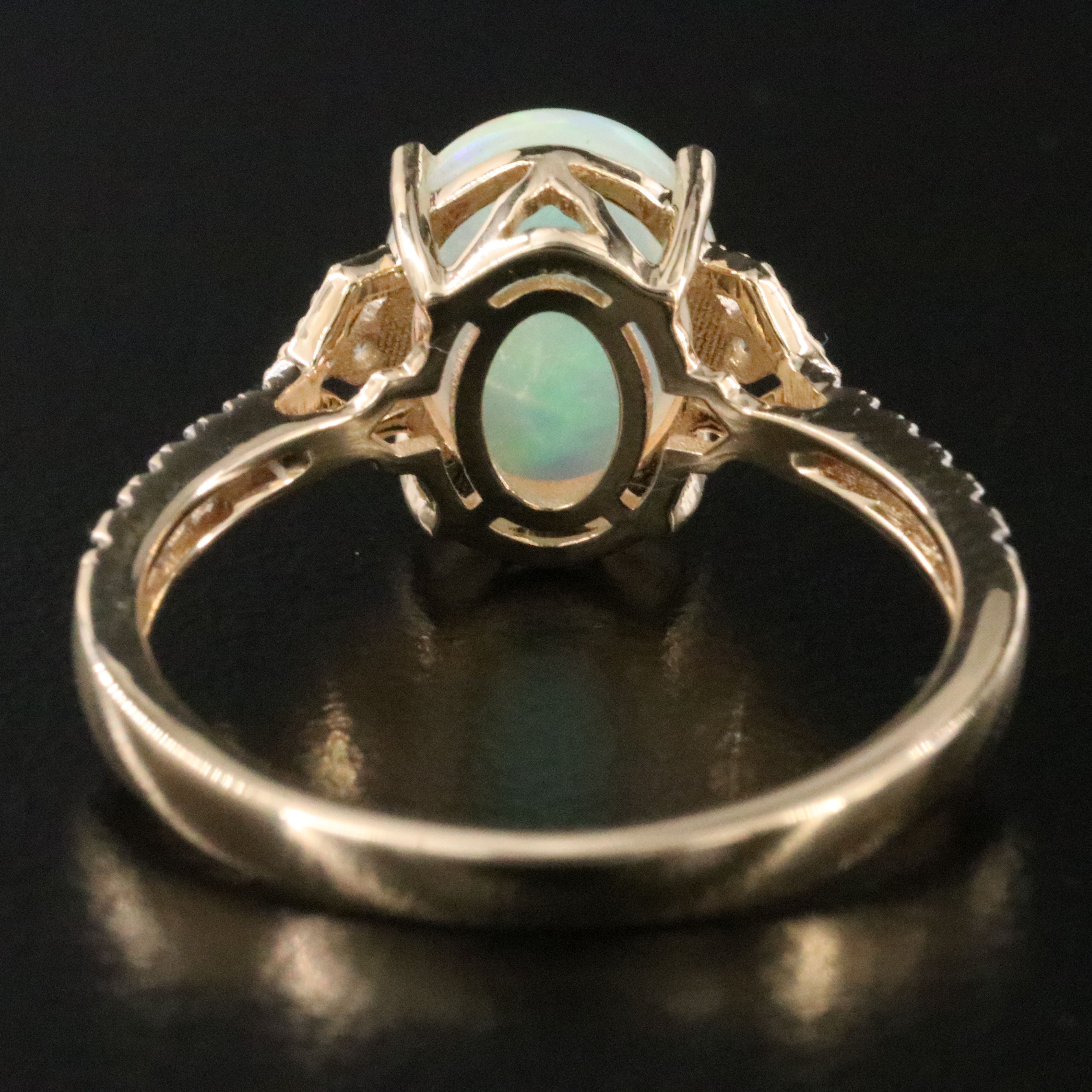 14K Opal and Diamond Ring