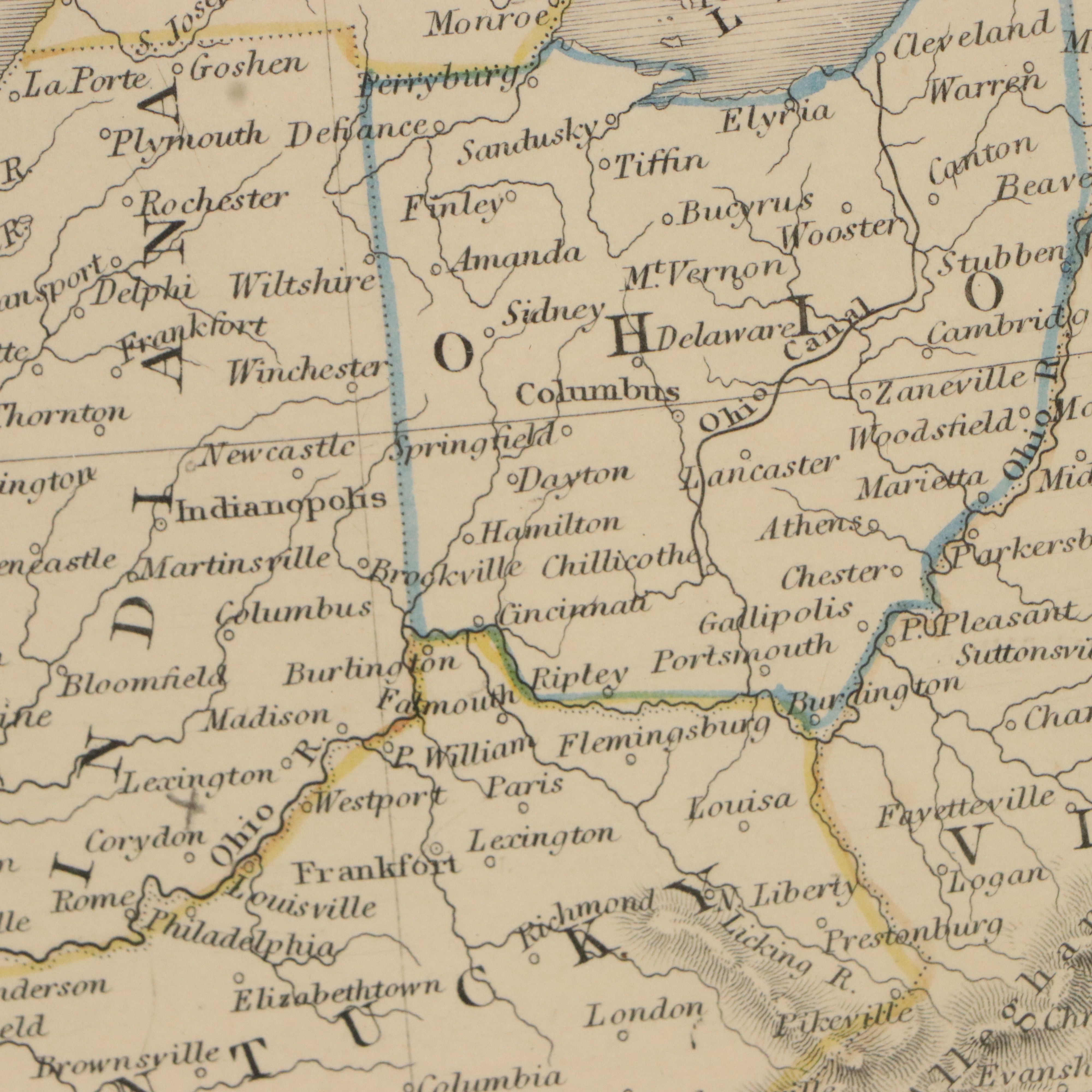 Chapman & Hall Hand-Colored Engraving "United States General Map," 1848