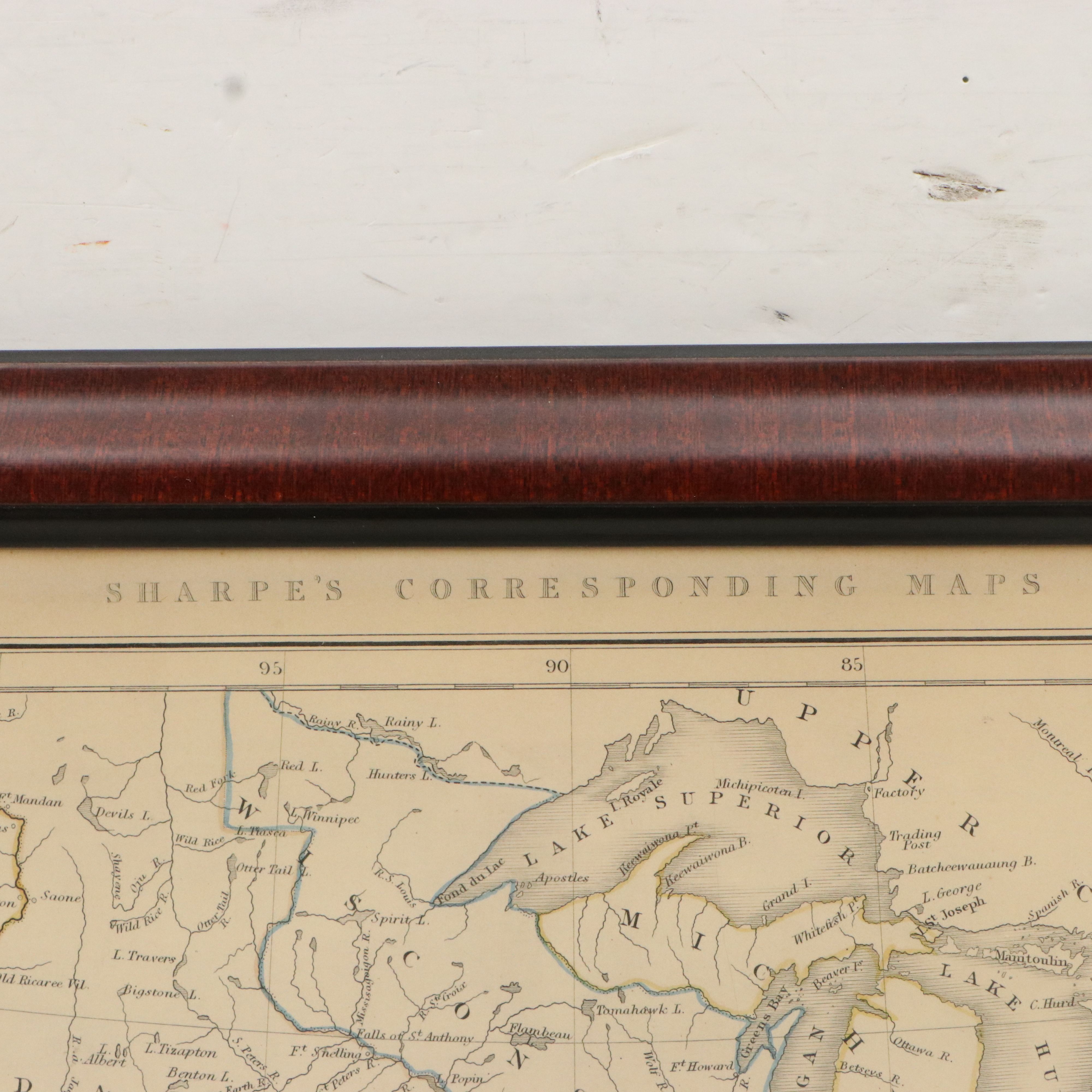 Chapman & Hall Hand-Colored Engraving "United States General Map," 1848