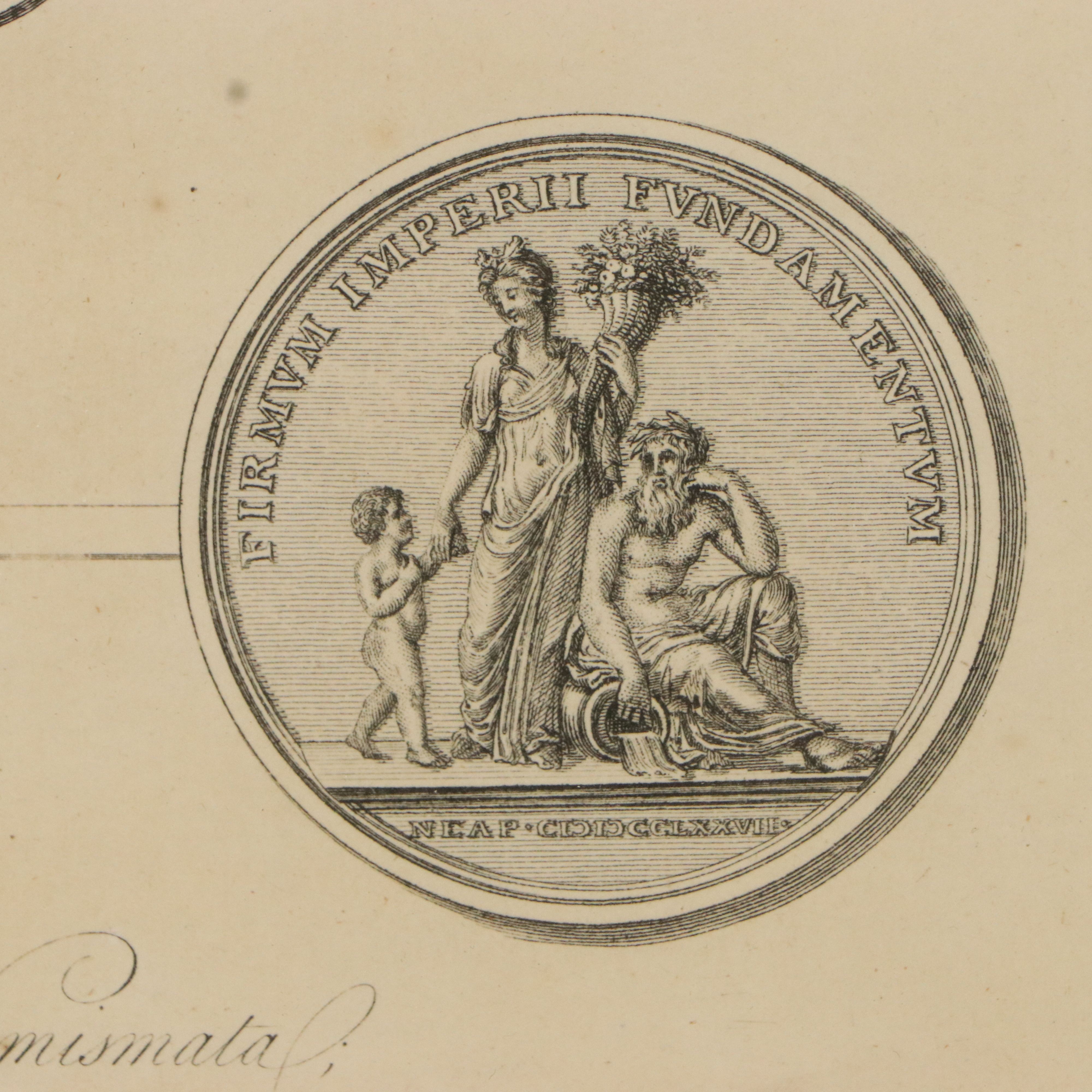 Engraving After Thomas Martyn "Aurea Numismata," 1788