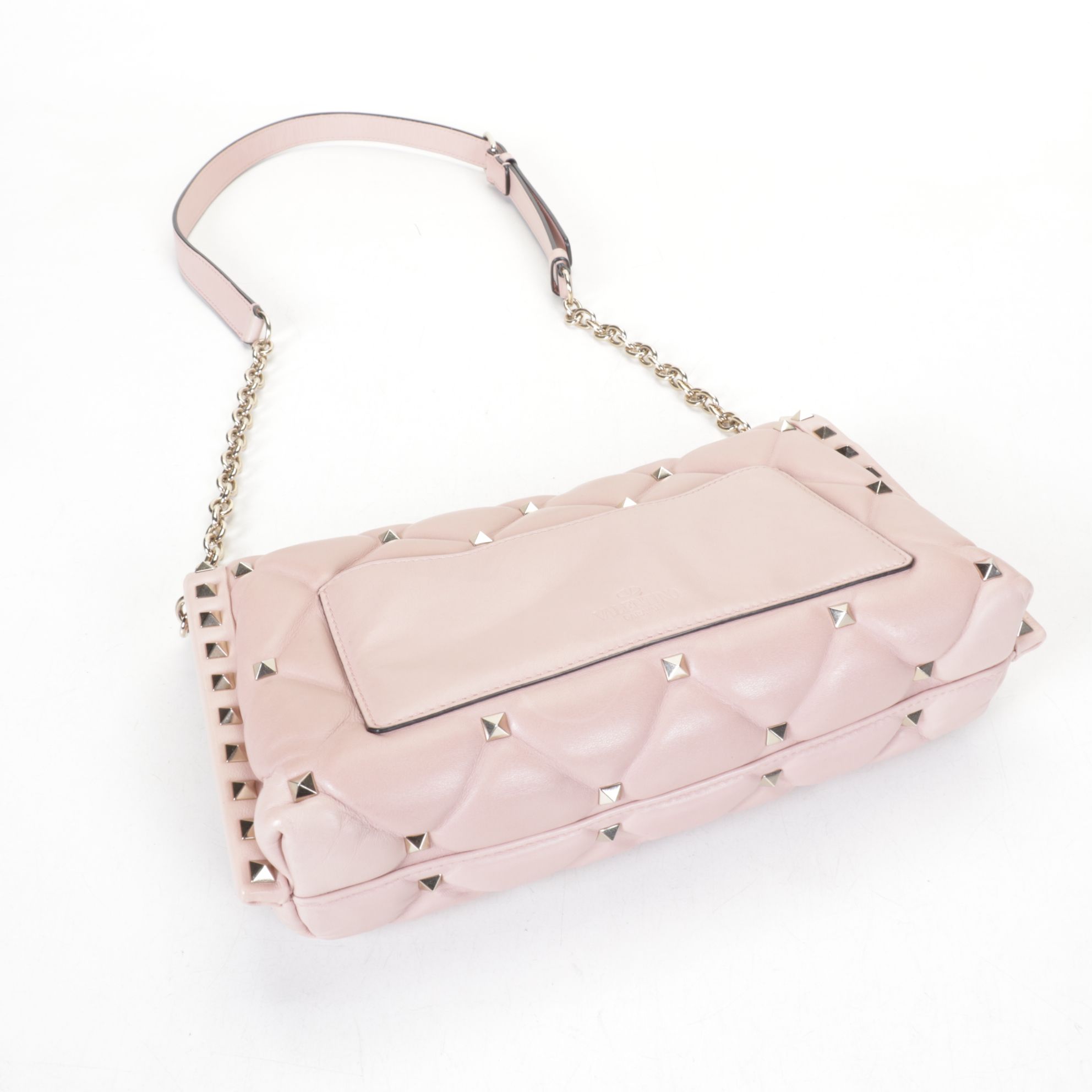 Valentino Garavani Rockstud Spike Crossbody Bag in Pink Quilted Leather