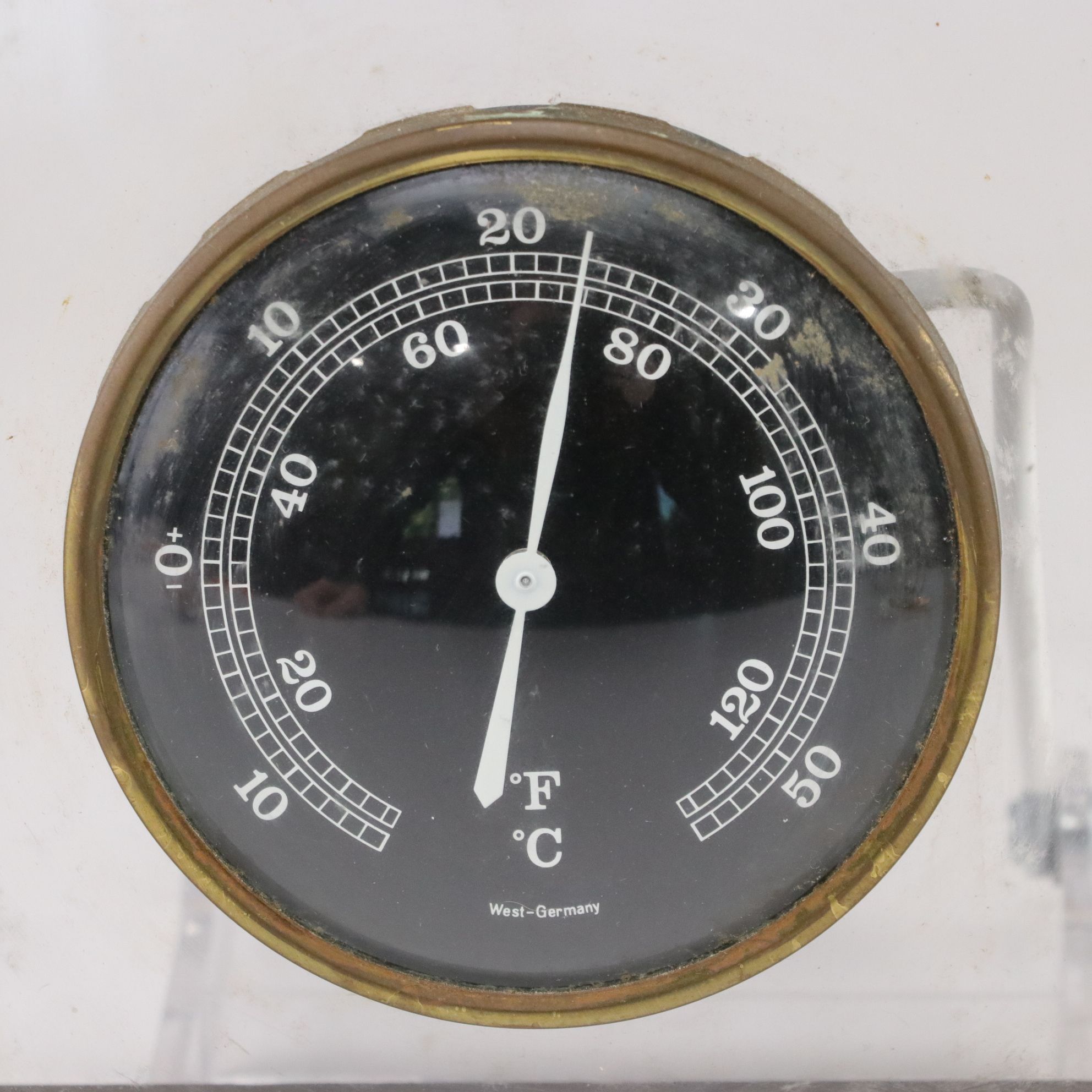 West German Weather Gauge Set with Glass and Acrylic Desk Decor