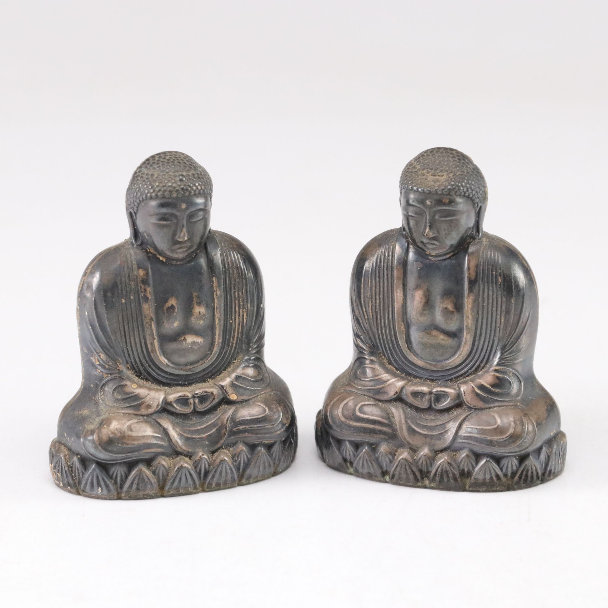 950 Silver Buddha Salt and Pepper Shakers