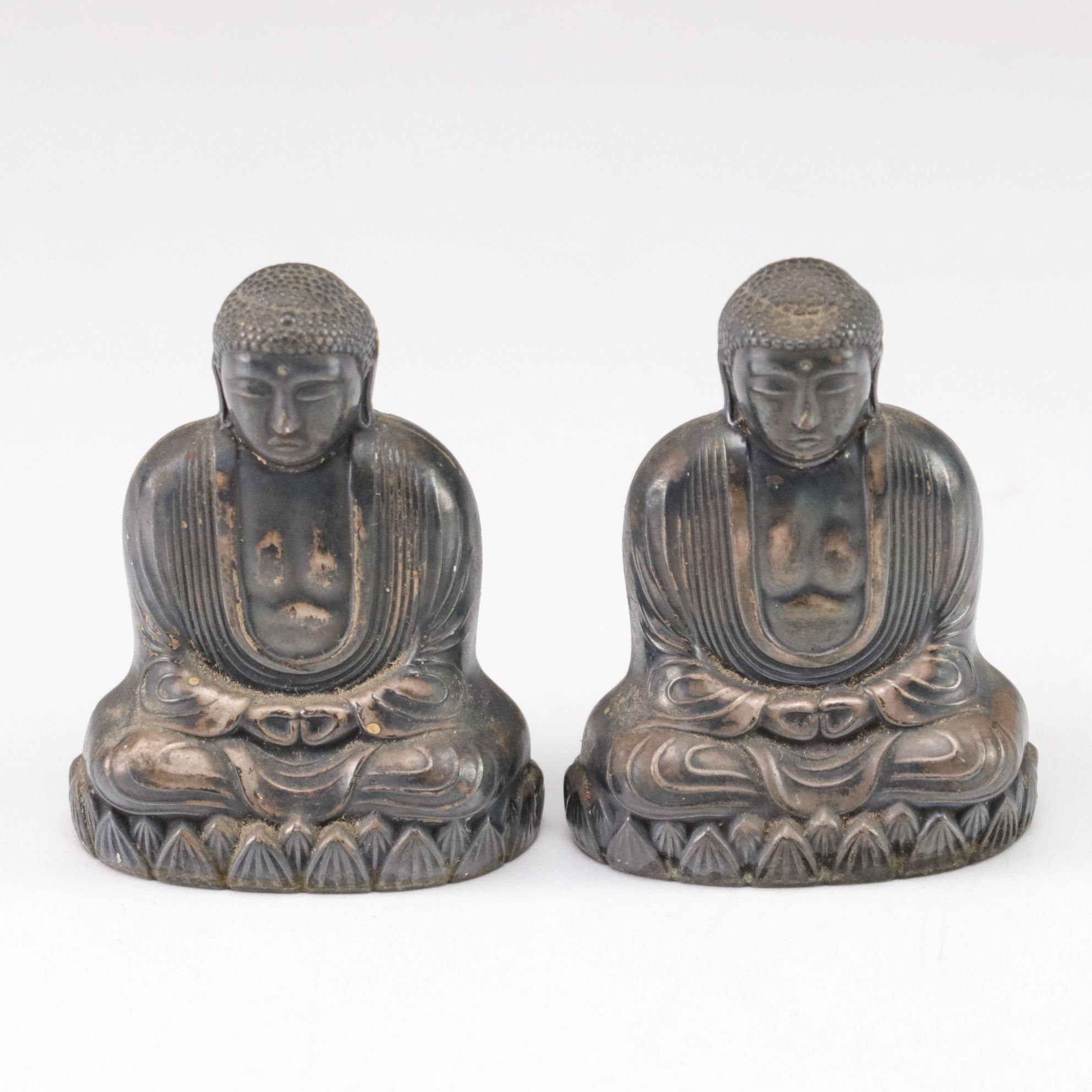 950 Silver Buddha Salt and Pepper Shakers