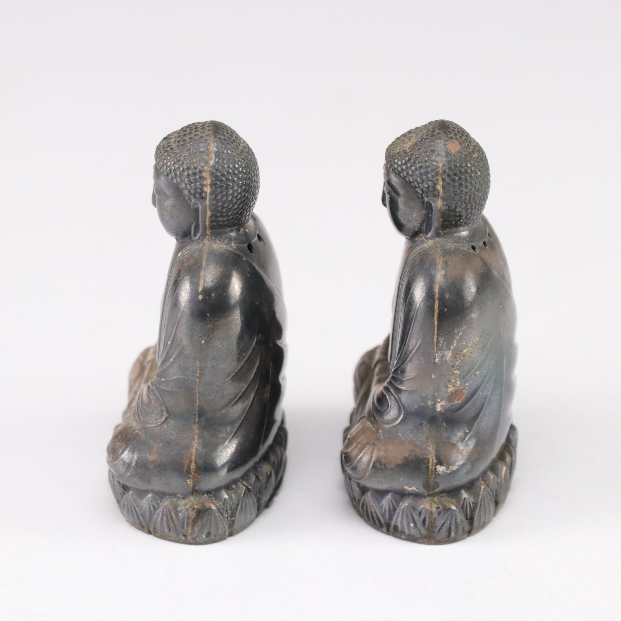 950 Silver Buddha Salt and Pepper Shakers