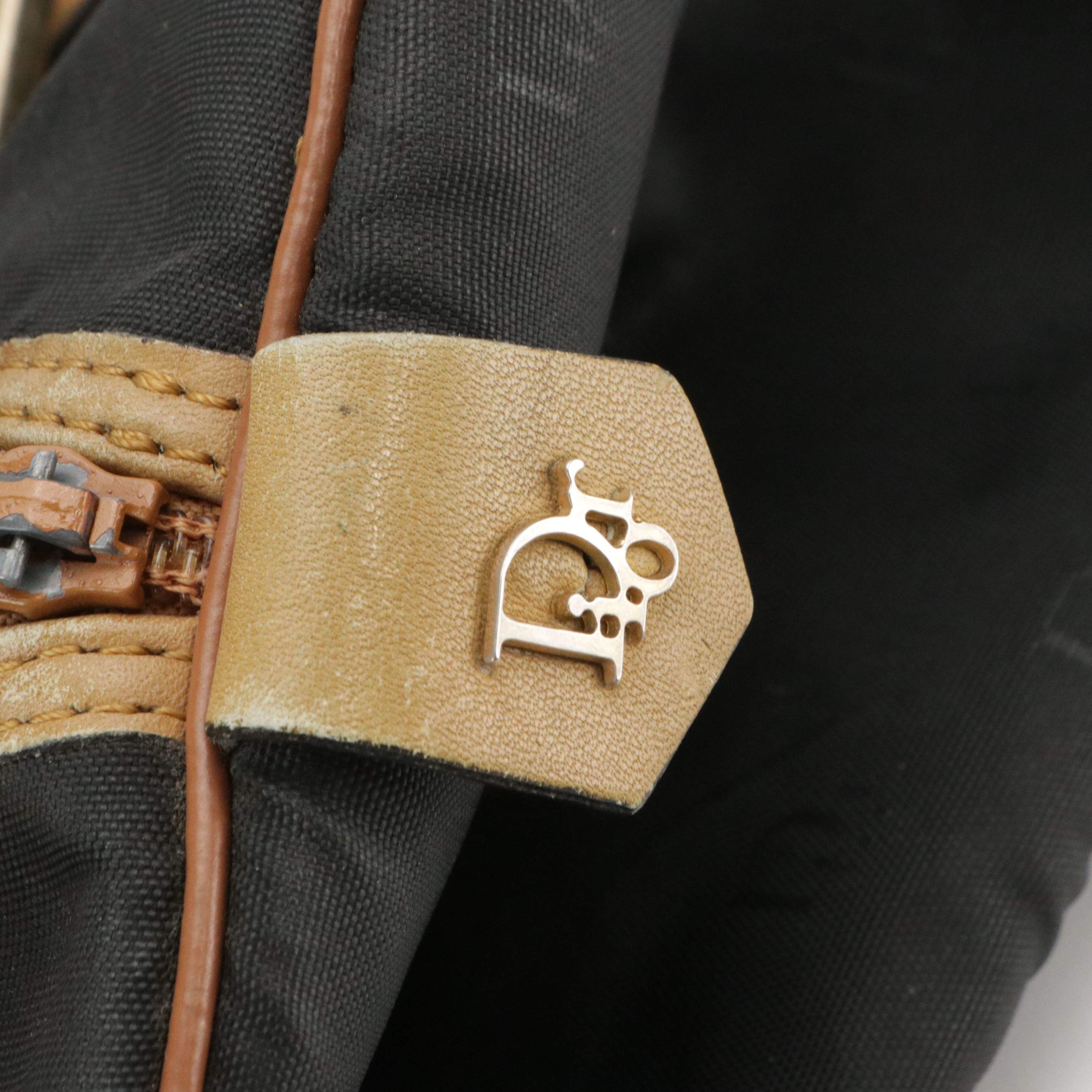 Christian Dior Bagages Boston Bag in Black Monogram Nylon Canvas and Leather