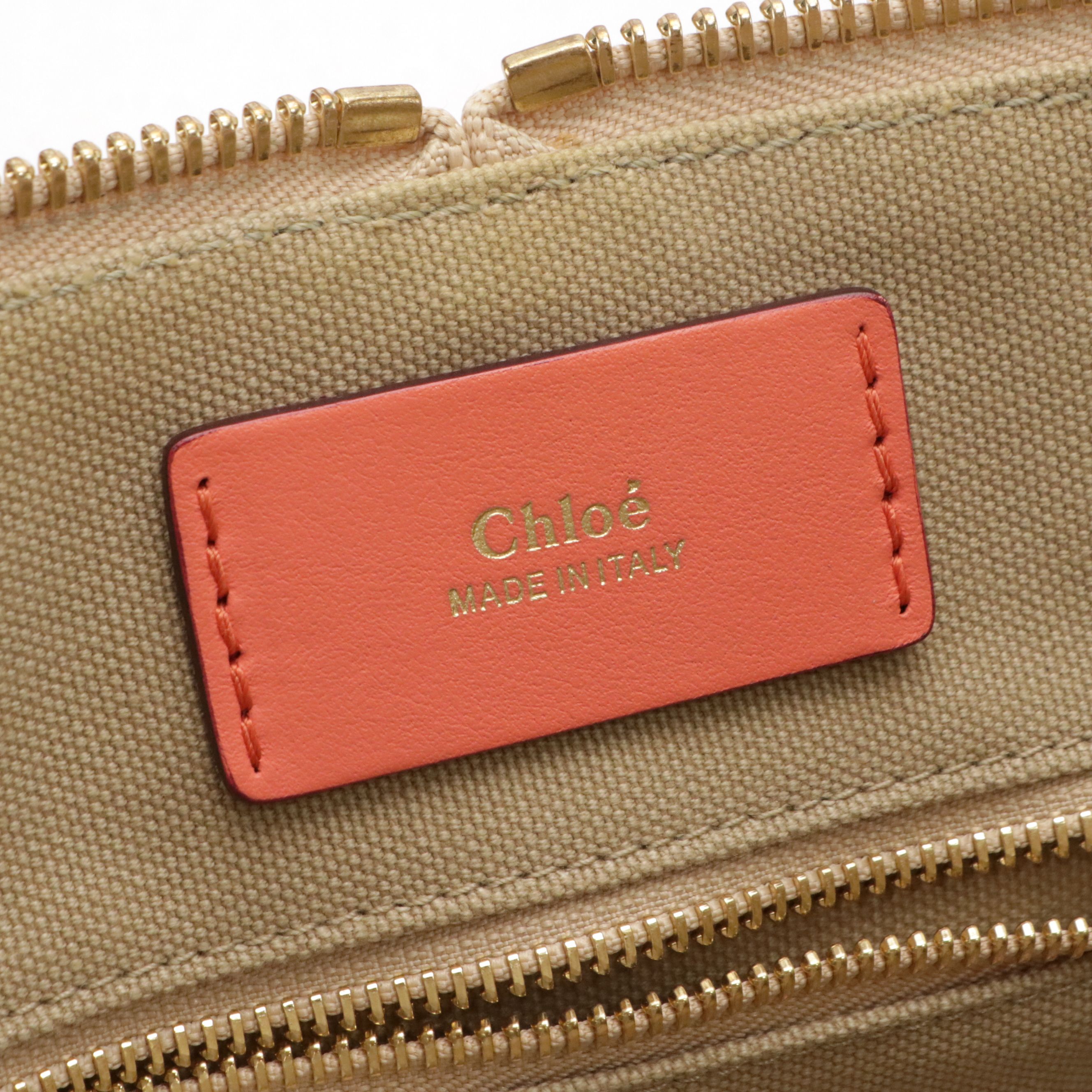 Chloé Baylee Two-Way Zip Satchel Bag in Two-Toned Coral Calfskin Leather