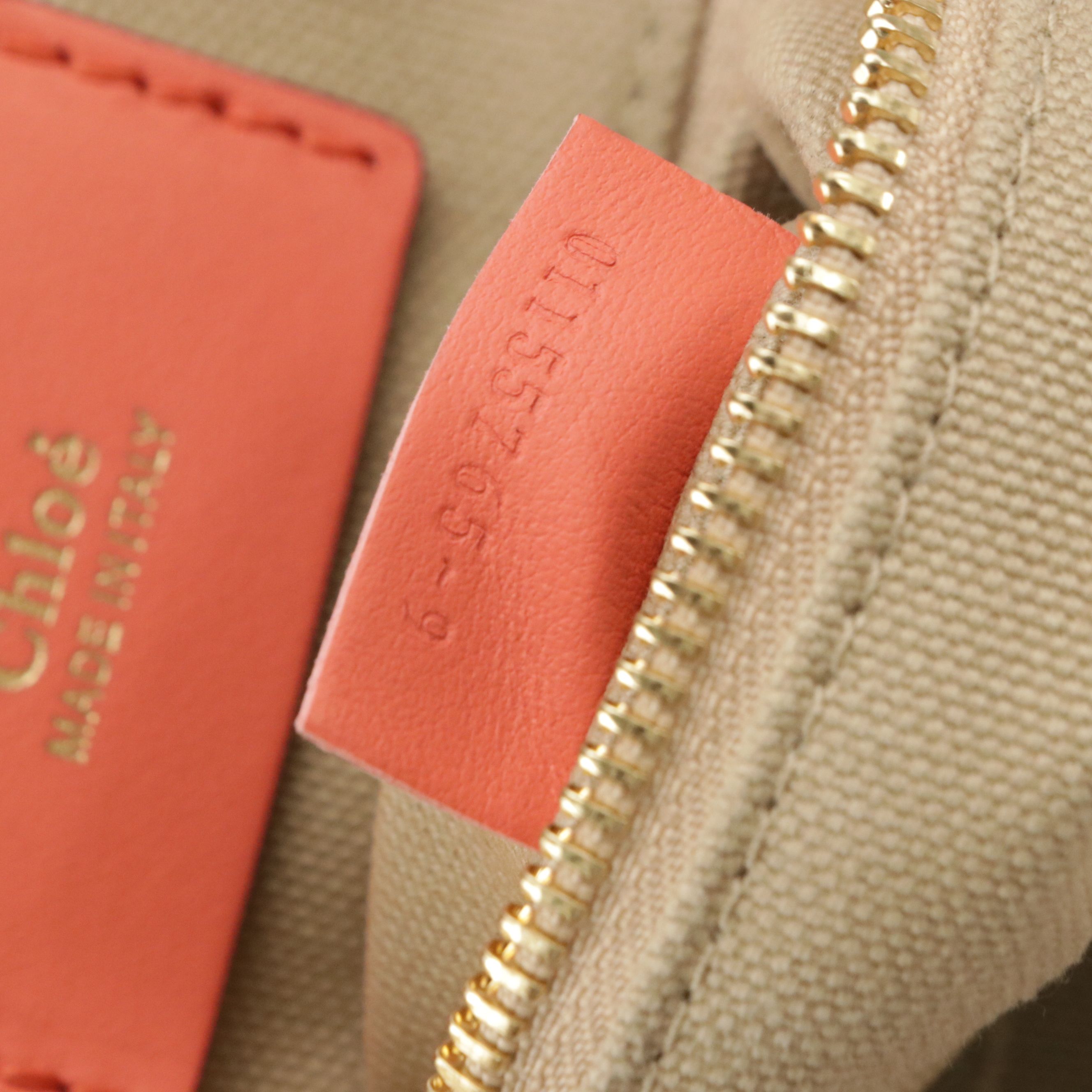 Chloé Baylee Two-Way Zip Satchel Bag in Two-Toned Coral Calfskin Leather