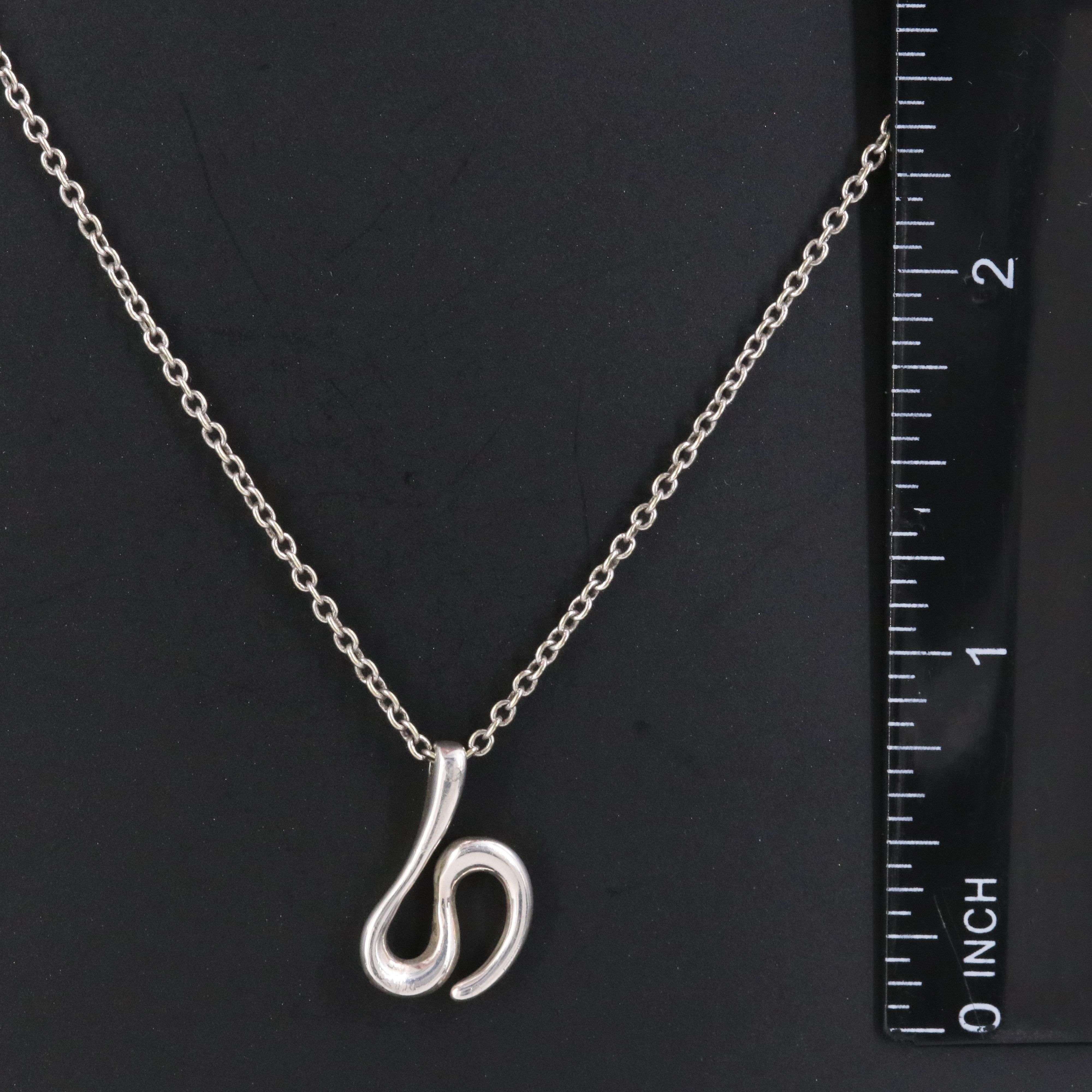 Elsa Peretti for Tiffany & Co. Sterling Open Wave Pendant Necklace