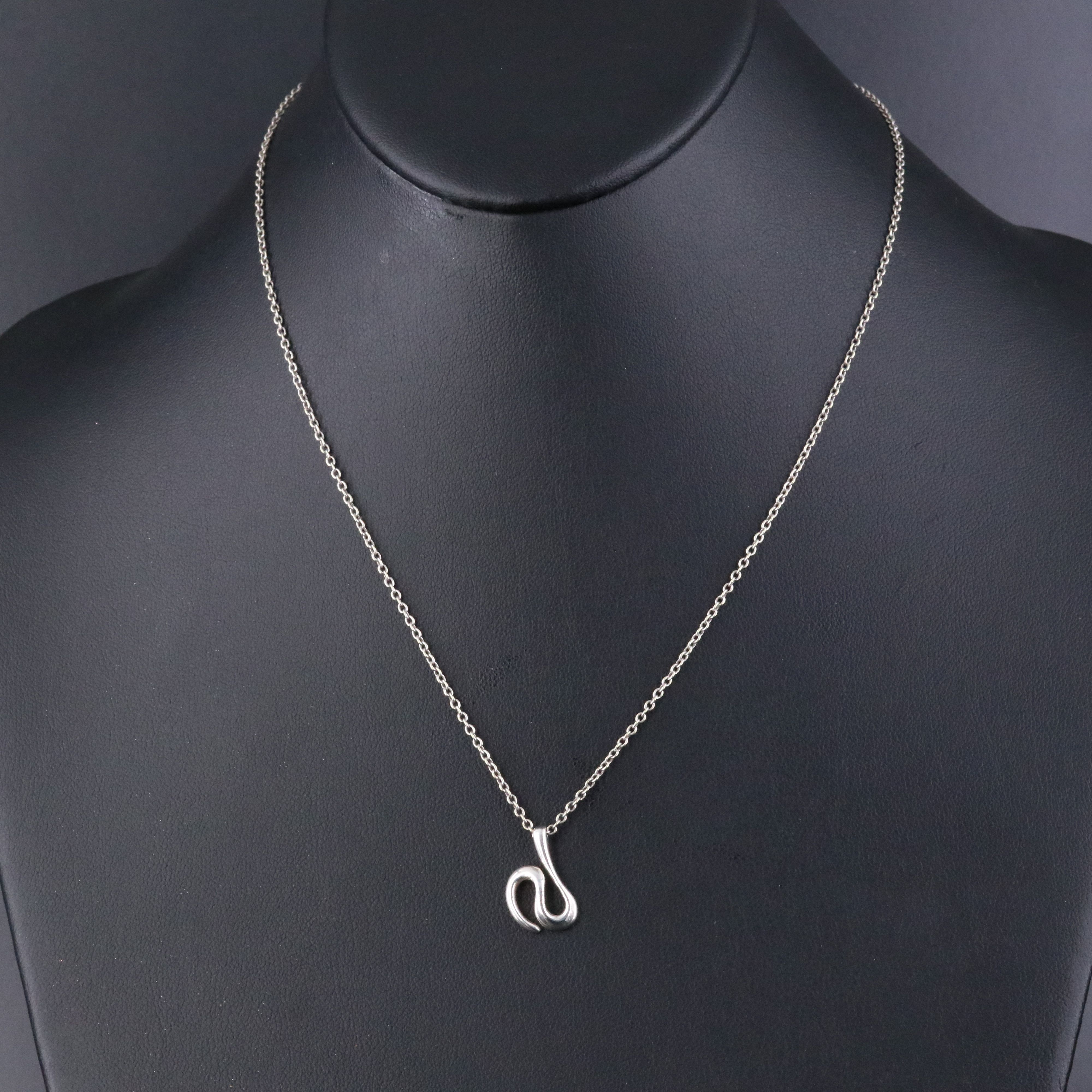 Elsa Peretti for Tiffany & Co. Sterling Open Wave Pendant Necklace