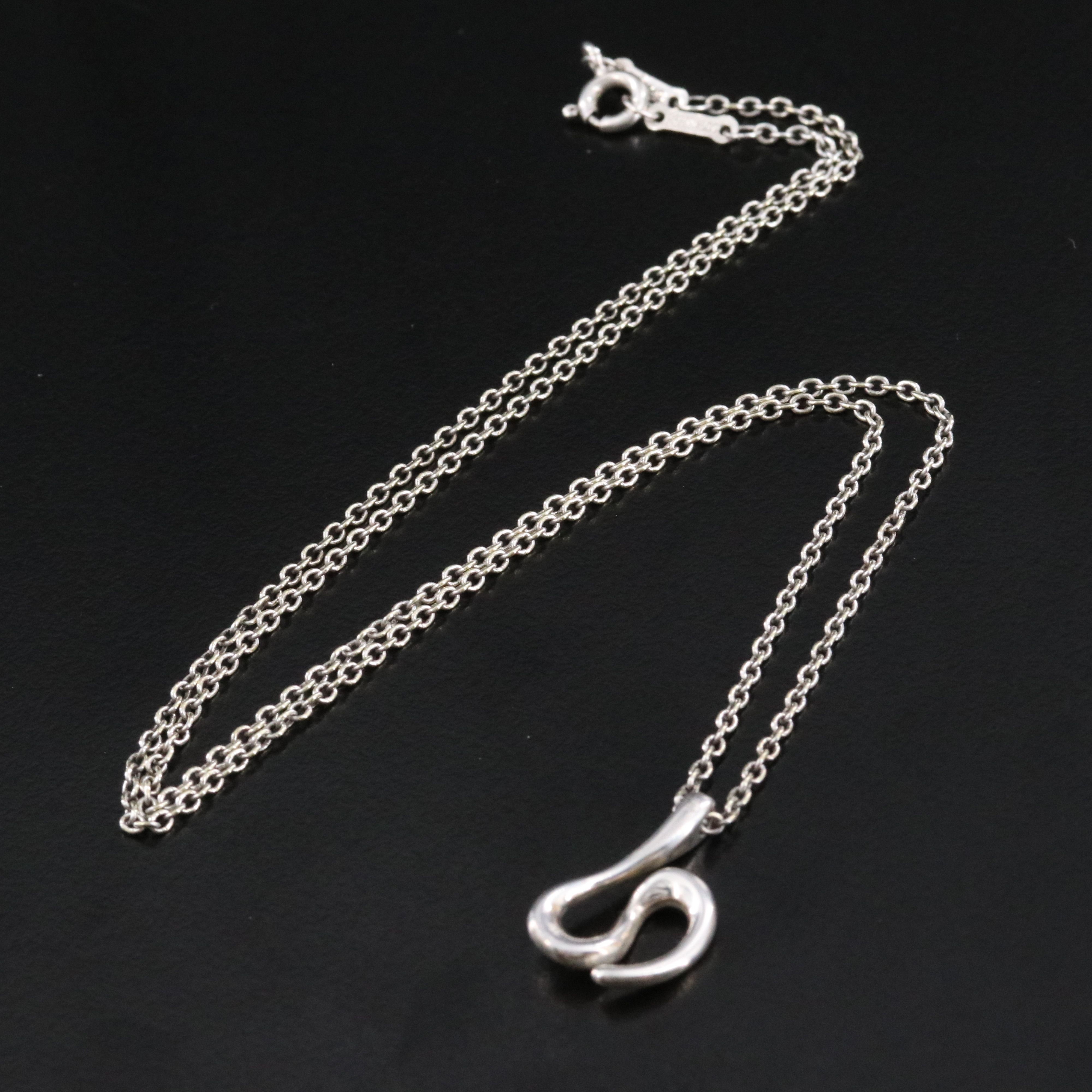 Elsa Peretti for Tiffany & Co. Sterling Open Wave Pendant Necklace