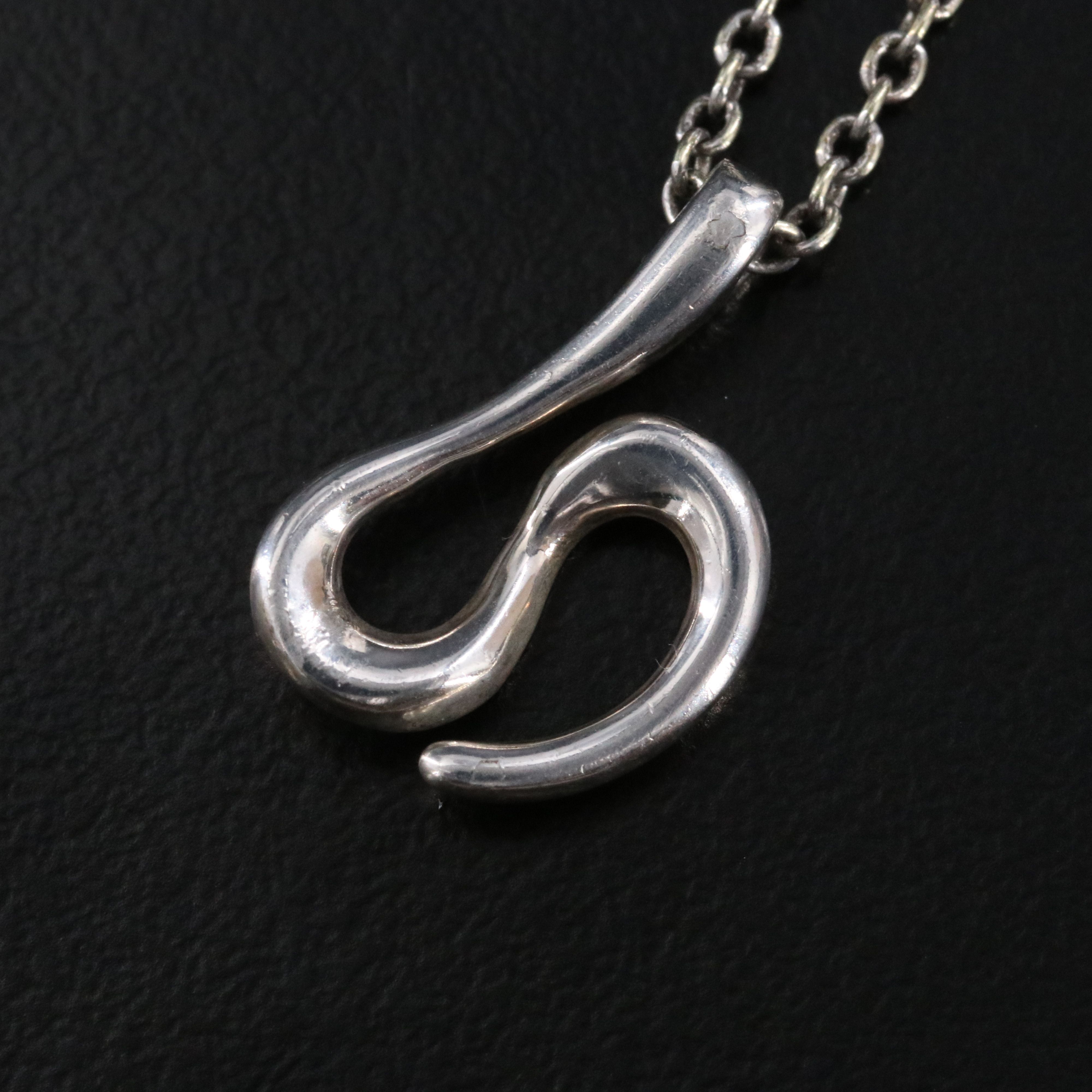 Elsa Peretti for Tiffany & Co. Sterling Open Wave Pendant Necklace
