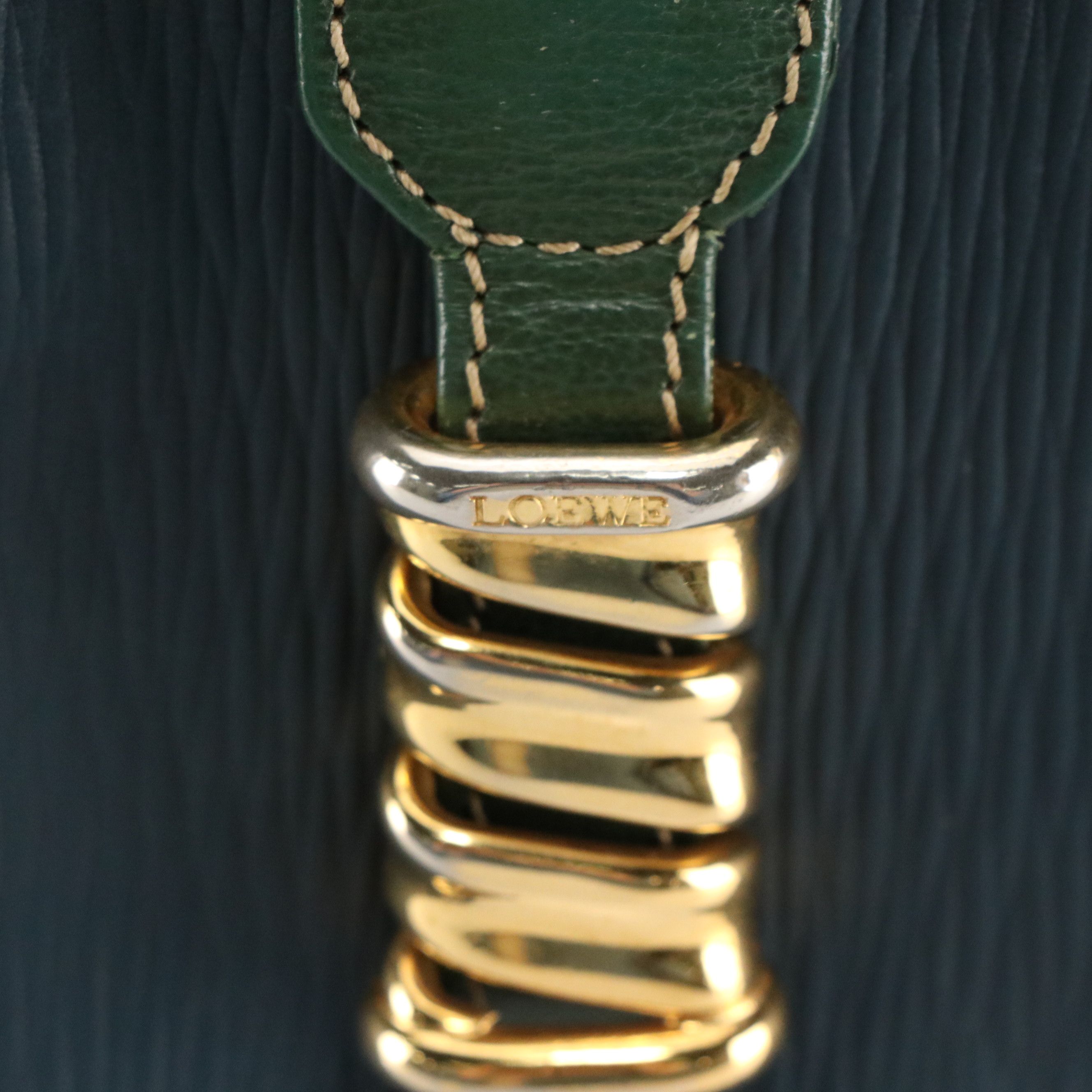 Loewe Velázquez Shoulder Bag in Green/Blue Leather, Vintage