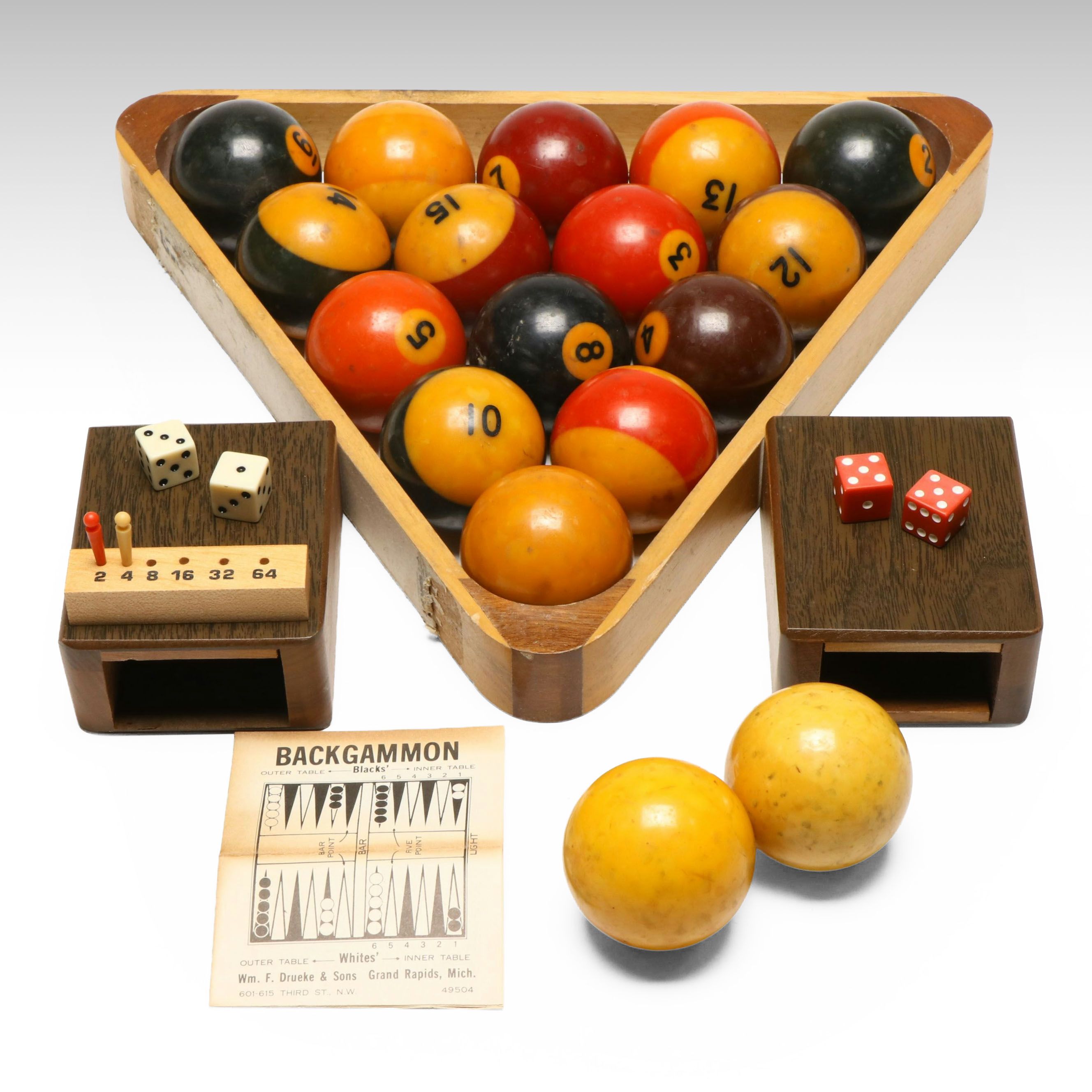 Billiards Ball Set, Wood Triangular Rack, and More Indoor Game Accessories