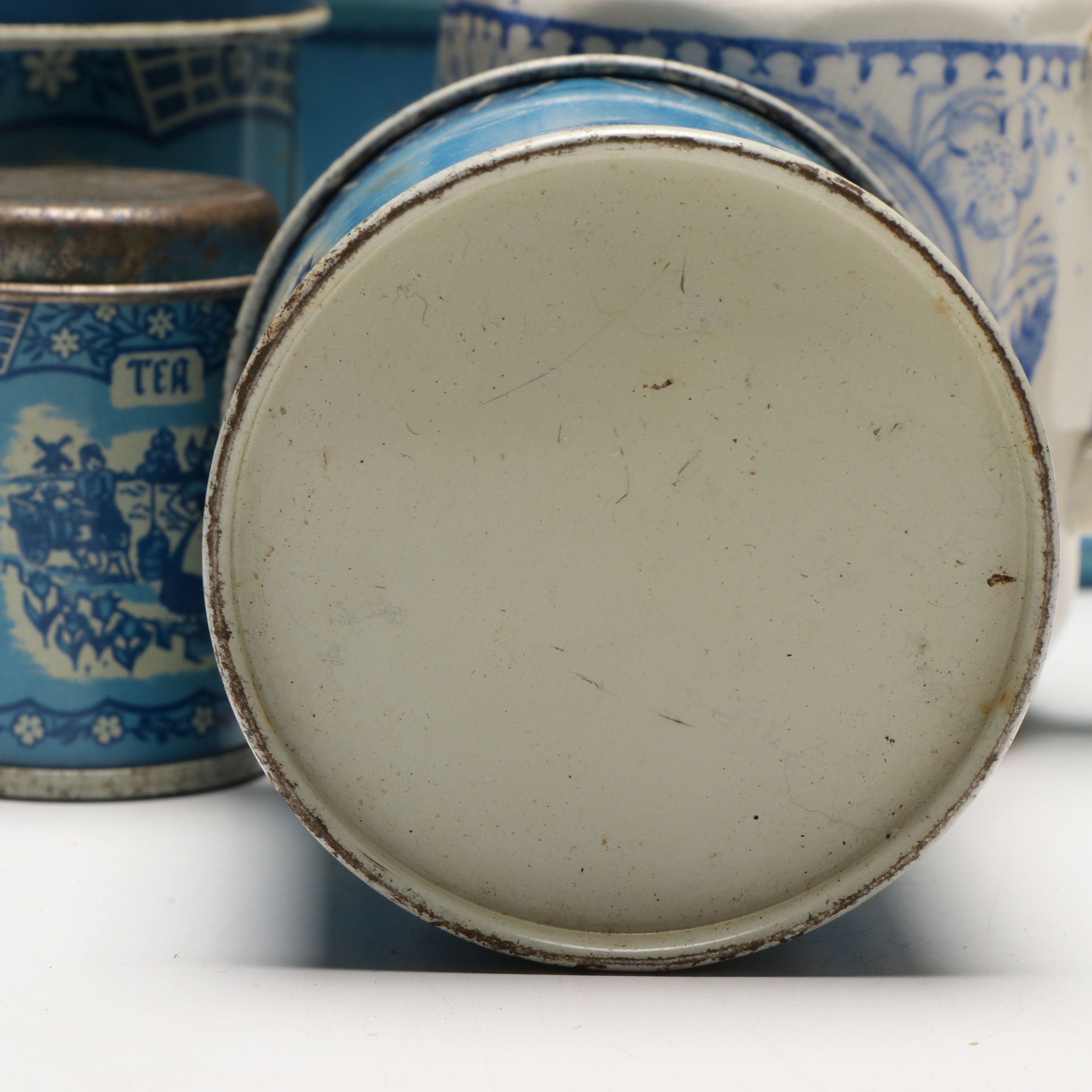 Staffordshire Child's Tea Set with Canister Set and Flatware