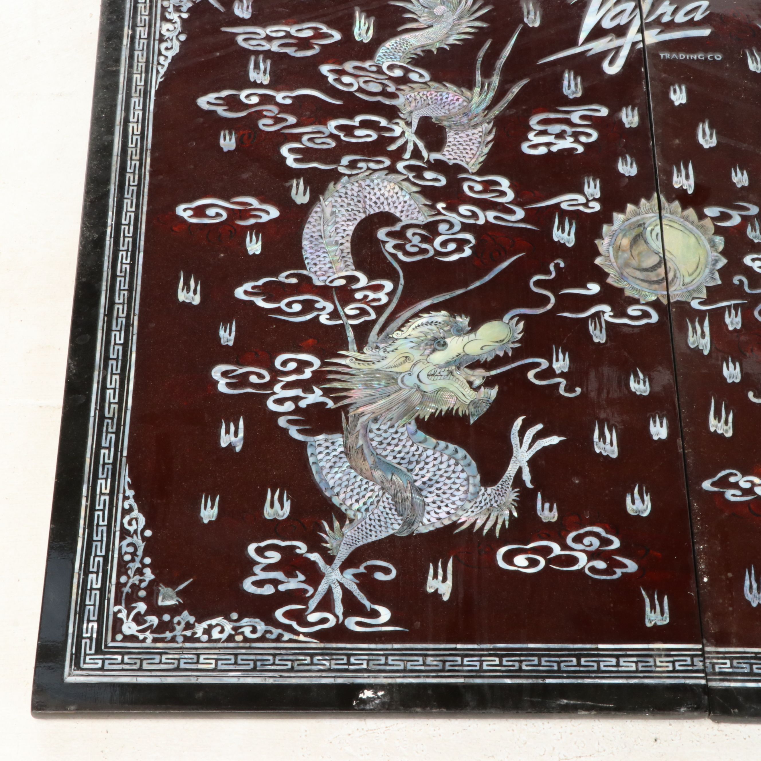 Vajra Trading Co. Mother-of-Pearl-Inlaid Diptych with Chinese Dragons