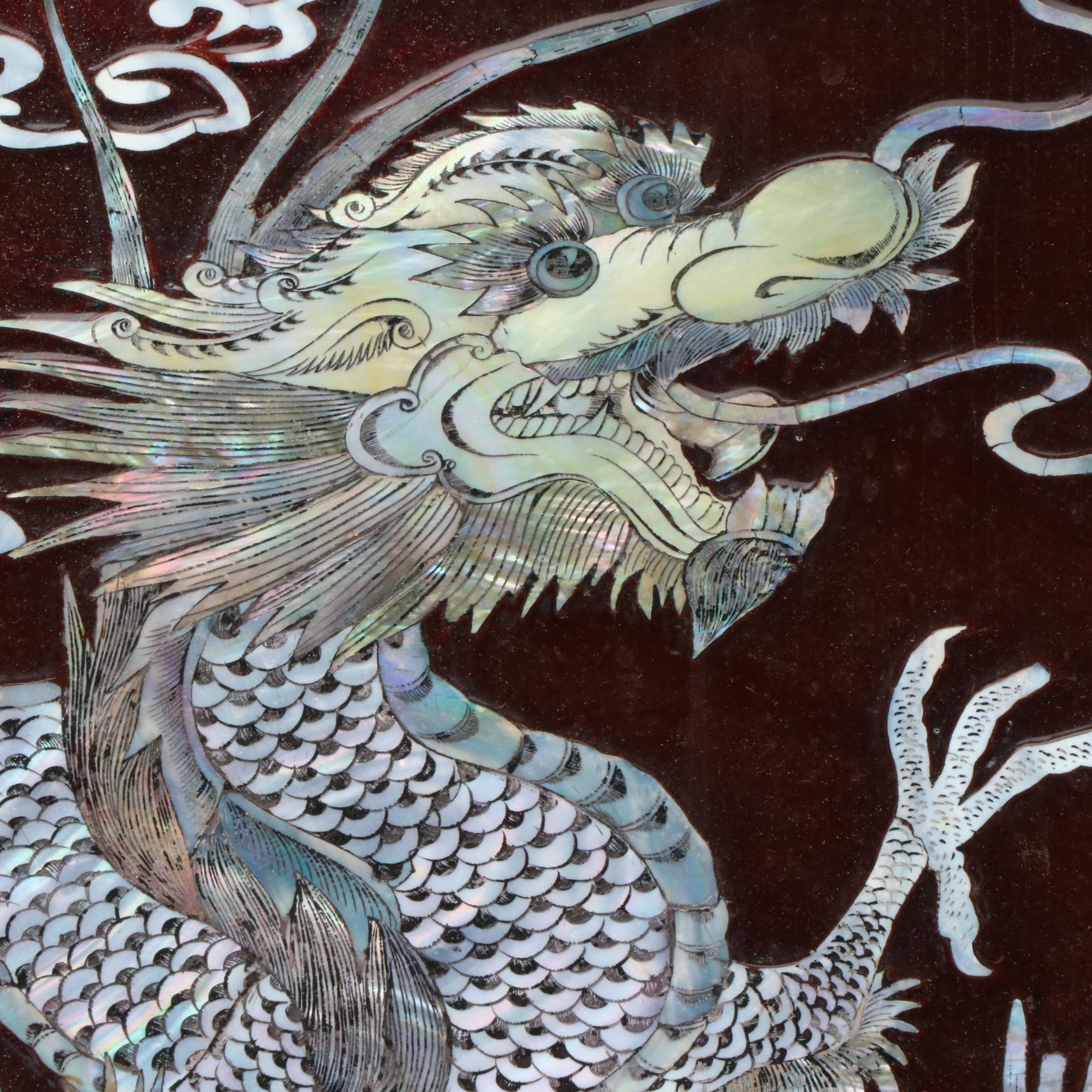 Vajra Trading Co. Mother-of-Pearl-Inlaid Diptych with Chinese Dragons