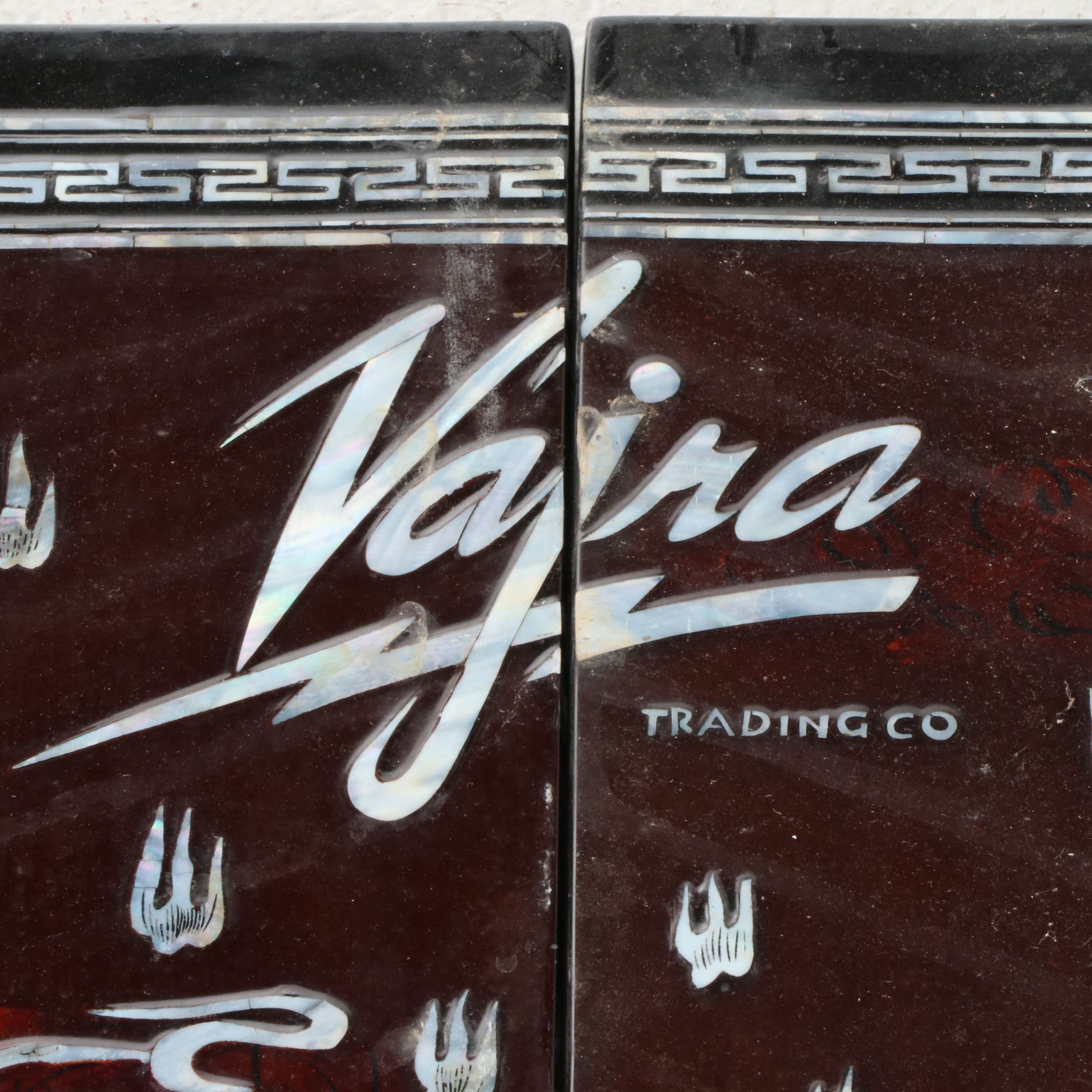 Vajra Trading Co. Mother-of-Pearl-Inlaid Diptych with Chinese Dragons