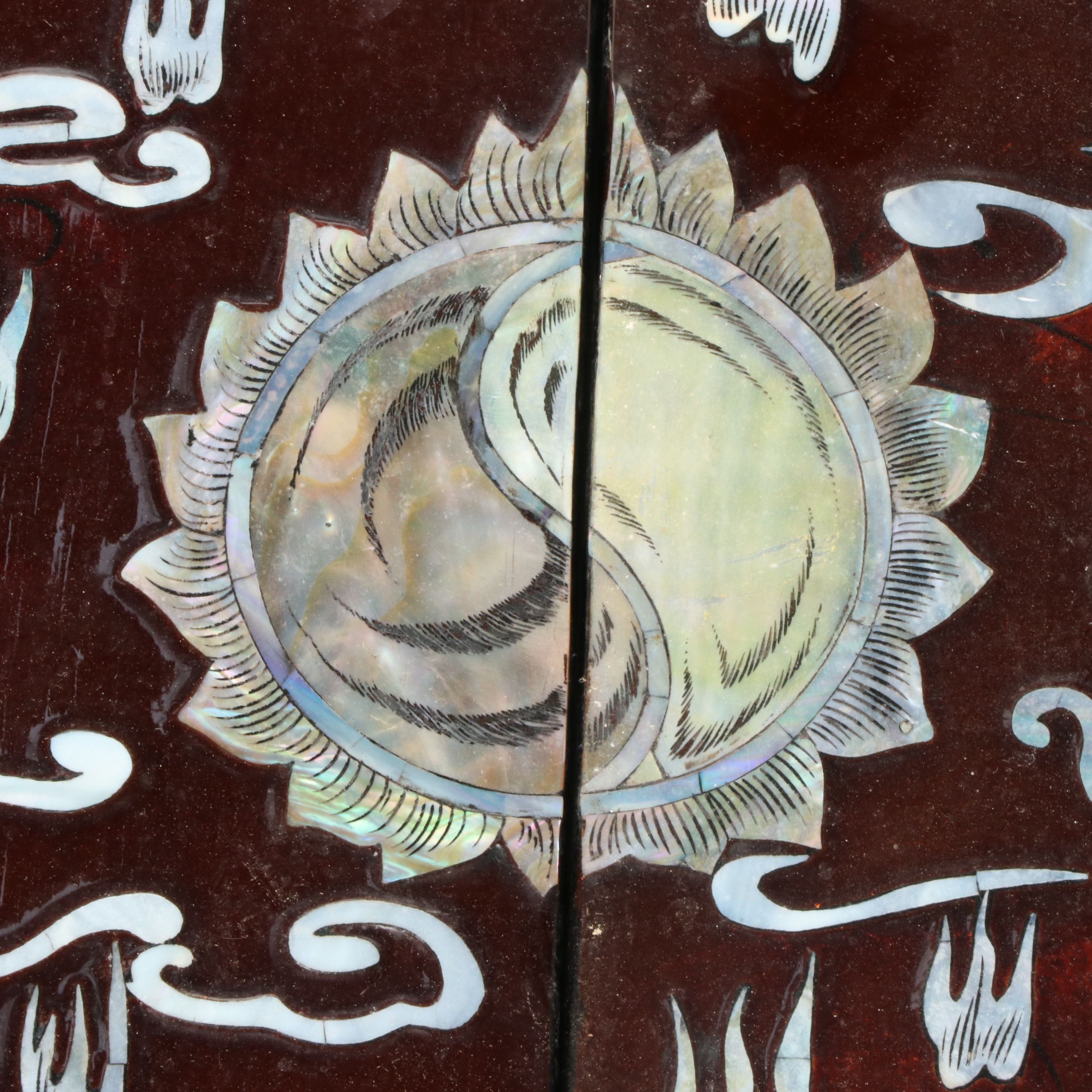Vajra Trading Co. Mother-of-Pearl-Inlaid Diptych with Chinese Dragons