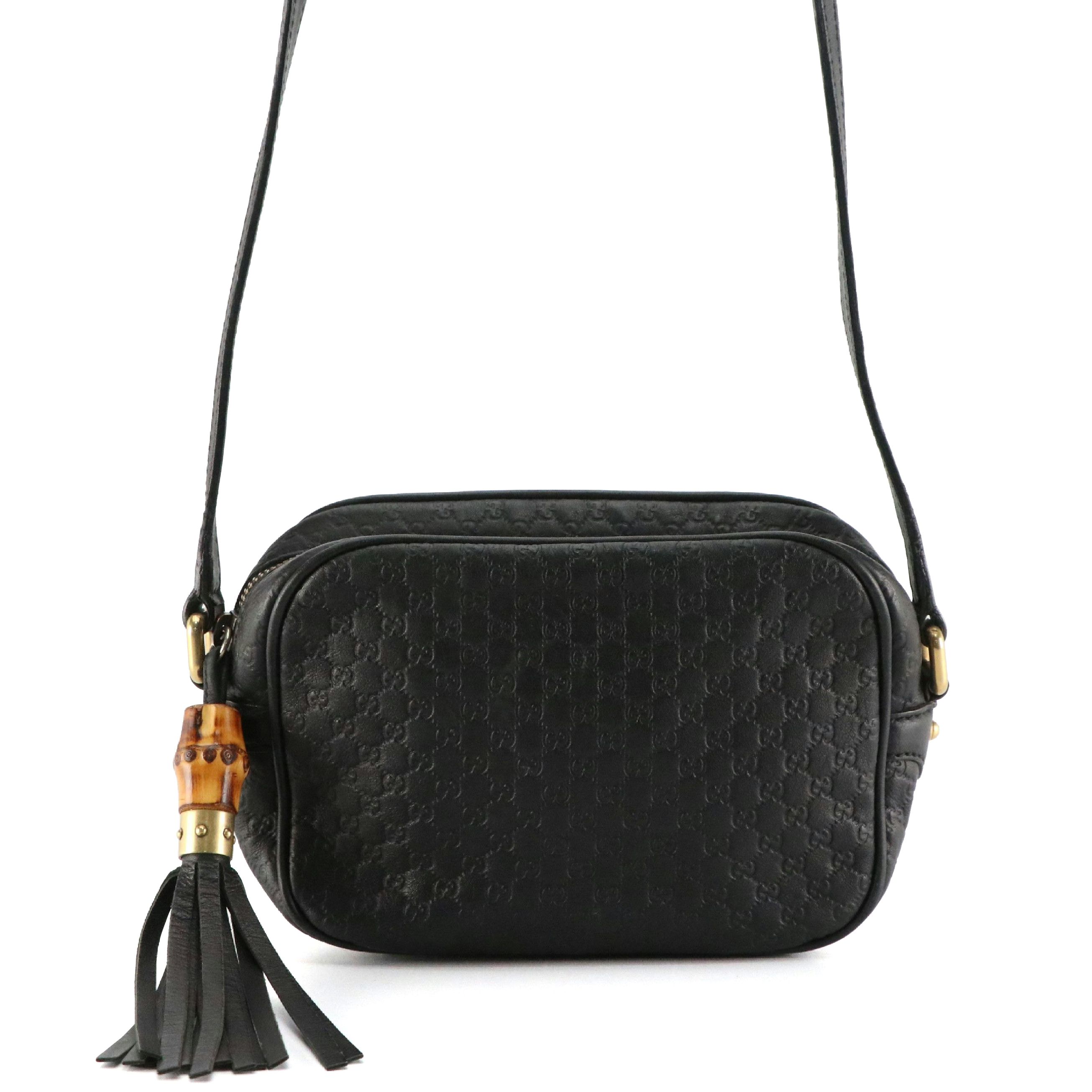 Gucci Crossbody Bag in Microguccissima Calfskin Leather with Bamboo Tassel