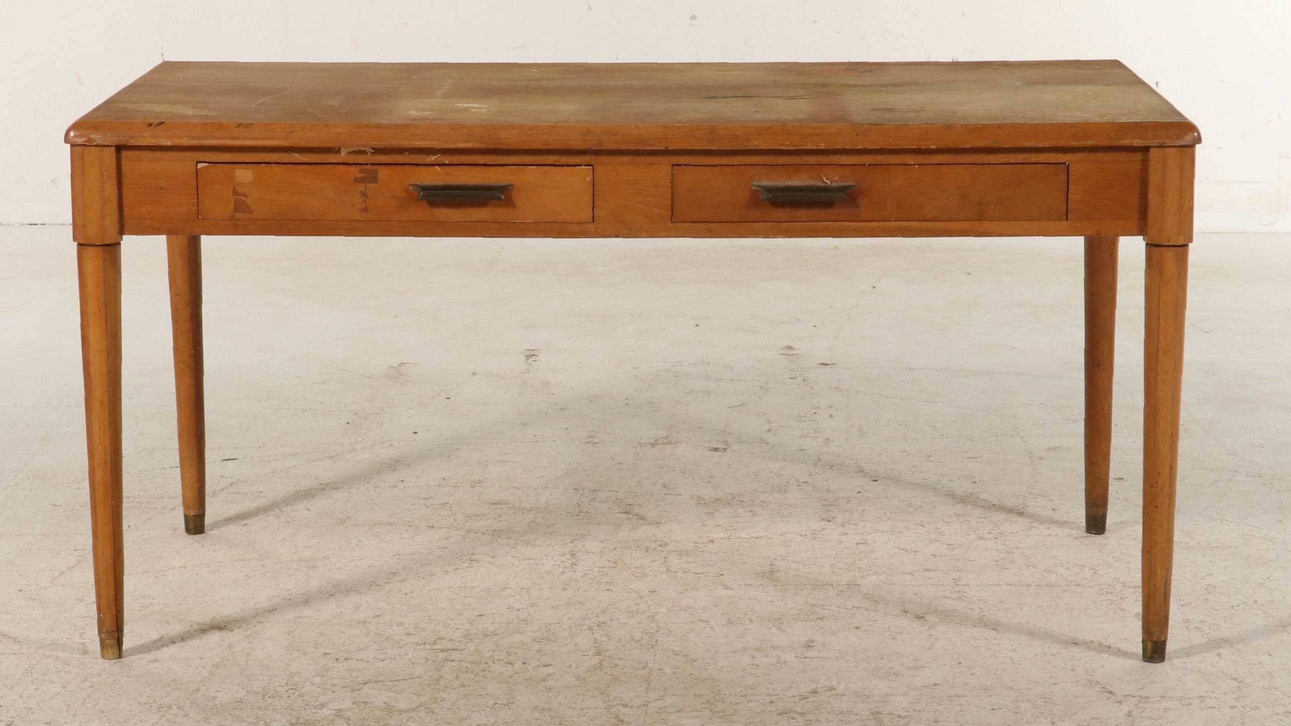Mid Century Modern Wooden Library Table, Mid-20th Century