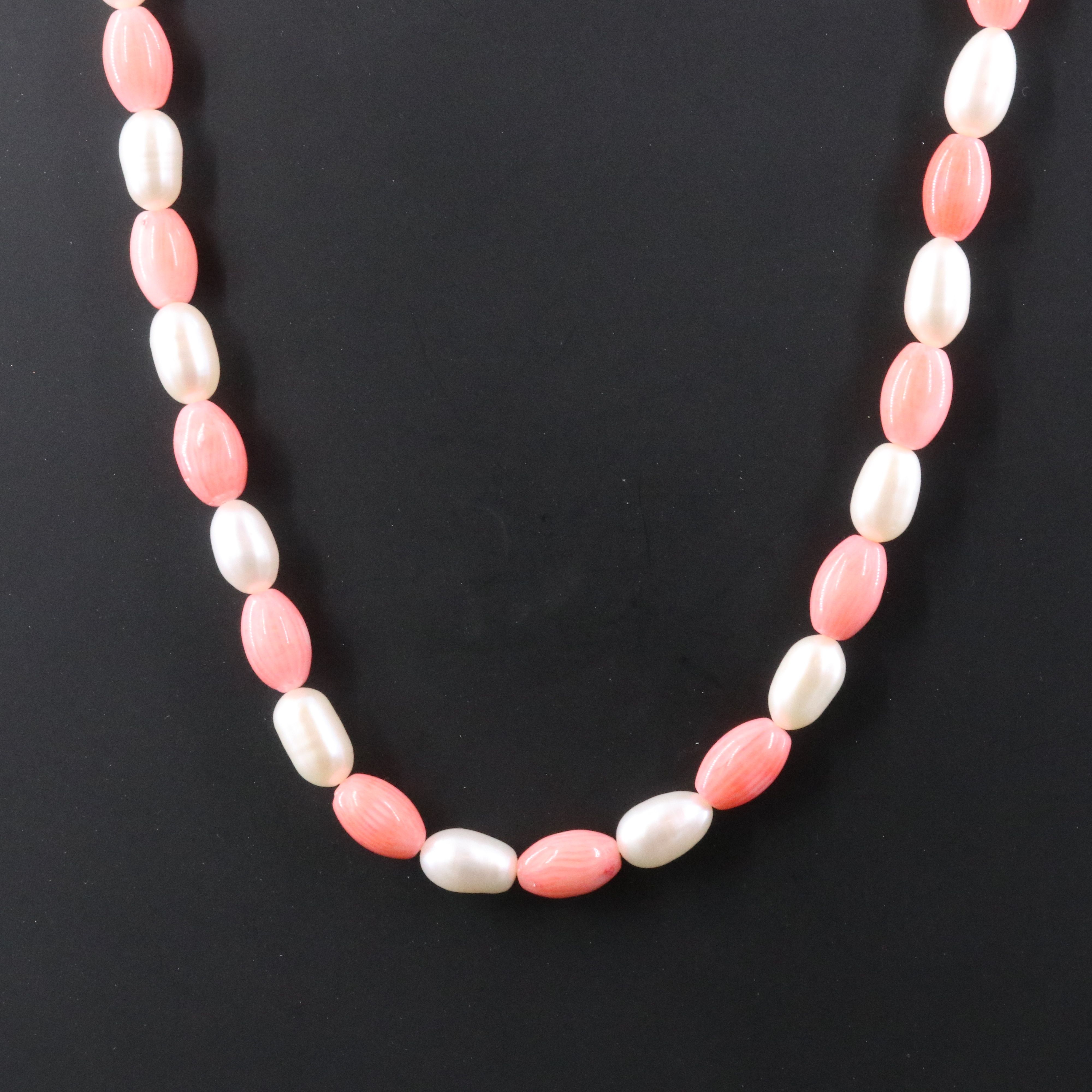 Endless Coral and Pearl Necklace