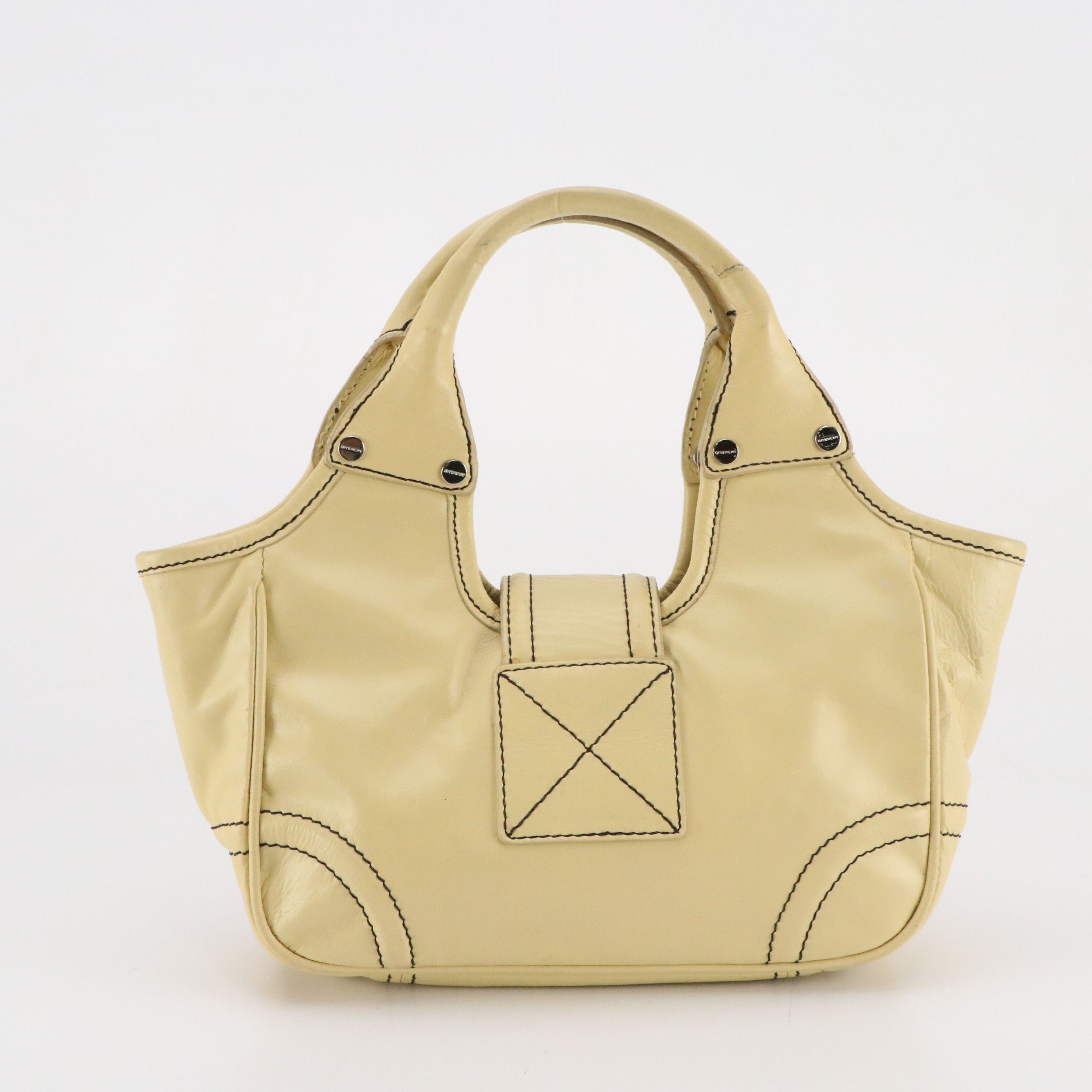 Givenchy Logo Flap Handbag in Butter Yellow Calfskin Leather