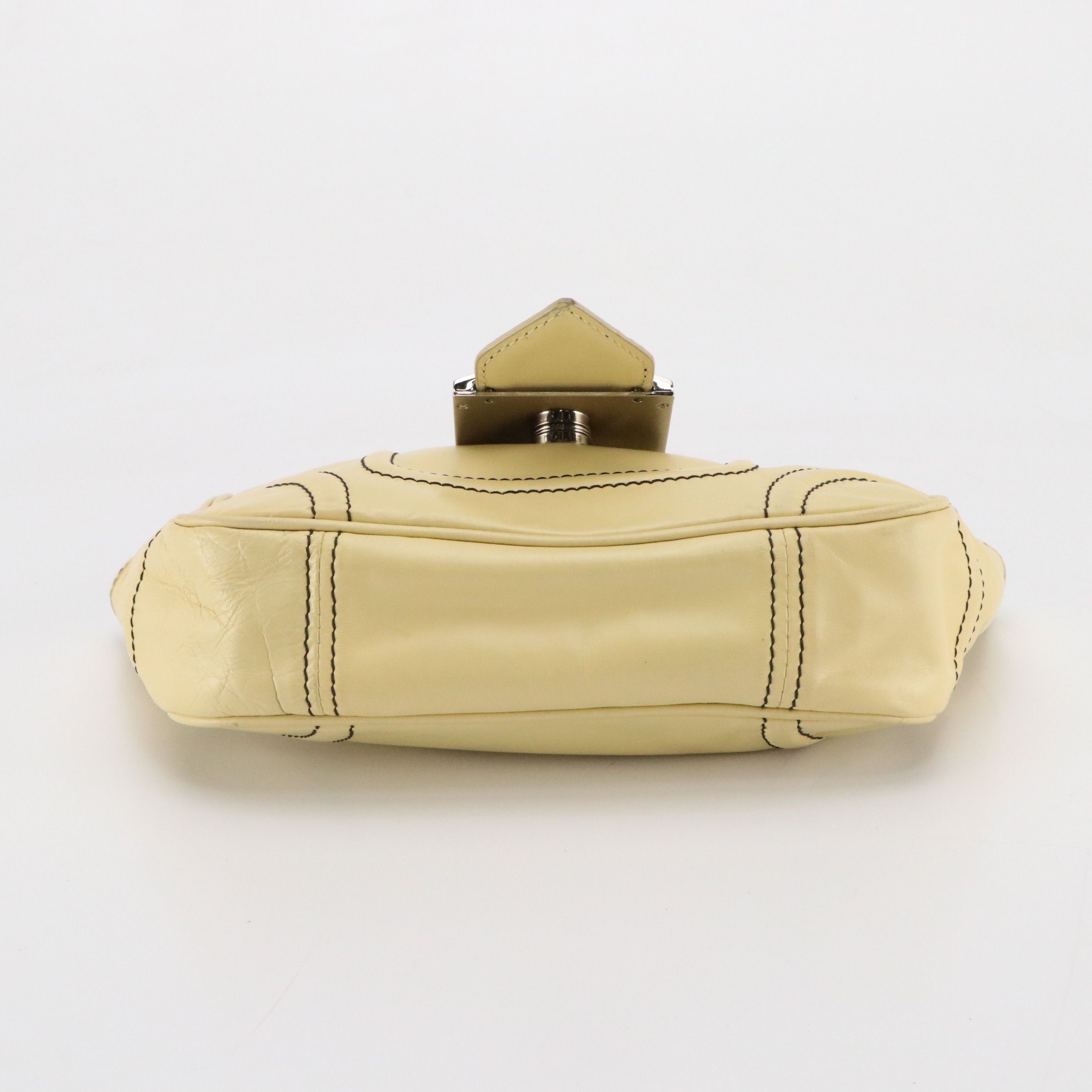 Givenchy Logo Flap Handbag in Butter Yellow Calfskin Leather