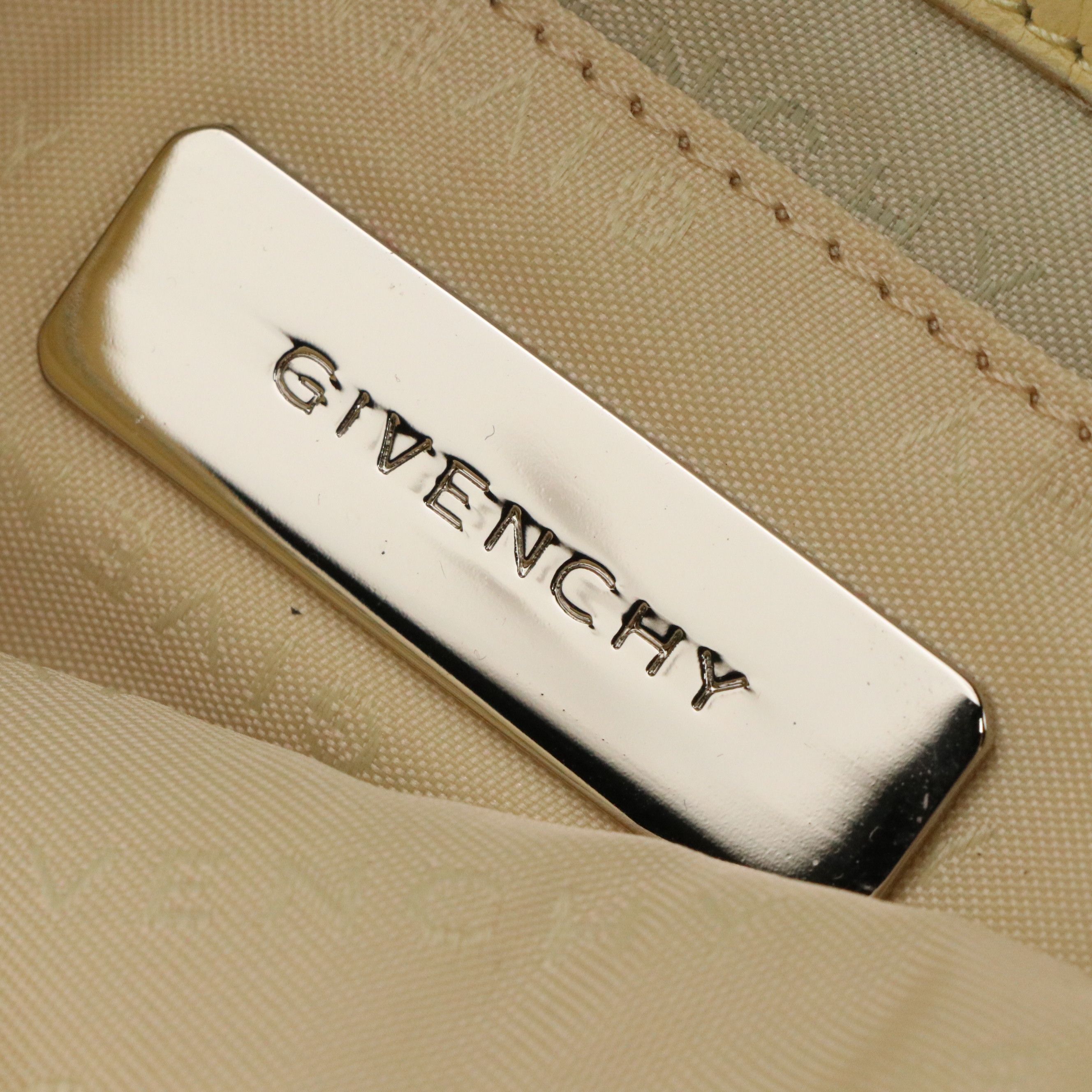 Givenchy Logo Flap Handbag in Butter Yellow Calfskin Leather