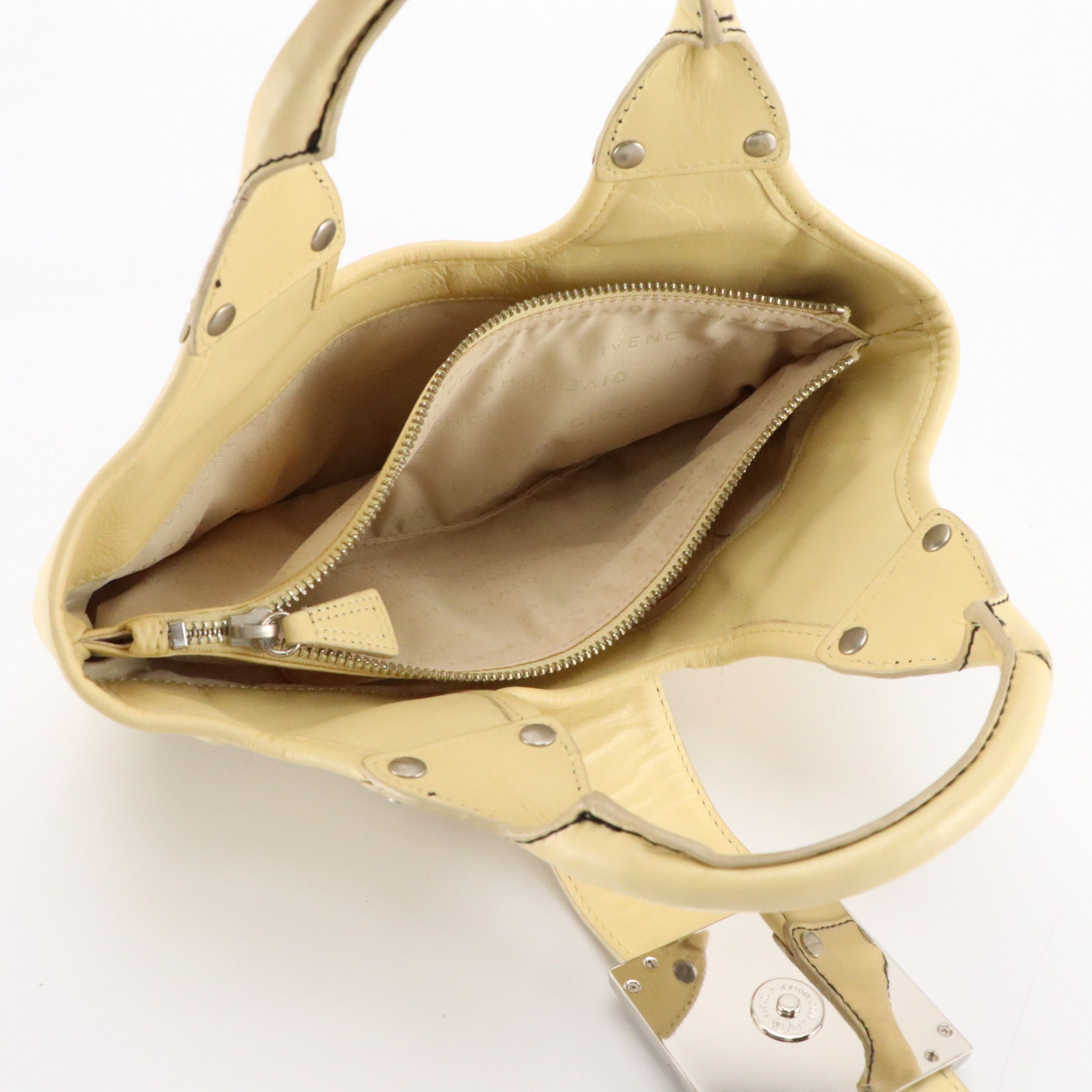 Givenchy Logo Flap Handbag in Butter Yellow Calfskin Leather