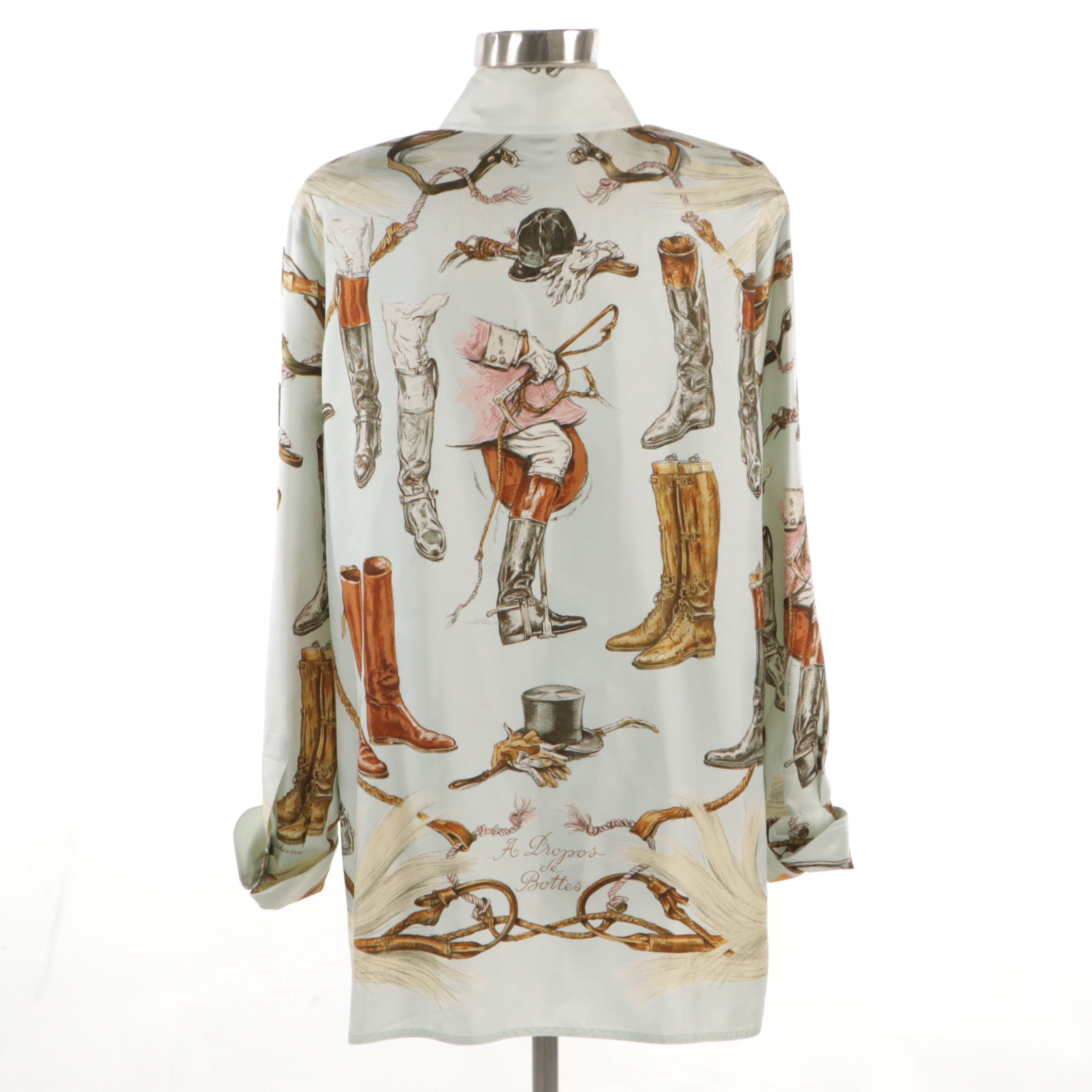Hermès Blouse in ''A Propos de Bottes'' Silk Twill, Vintage