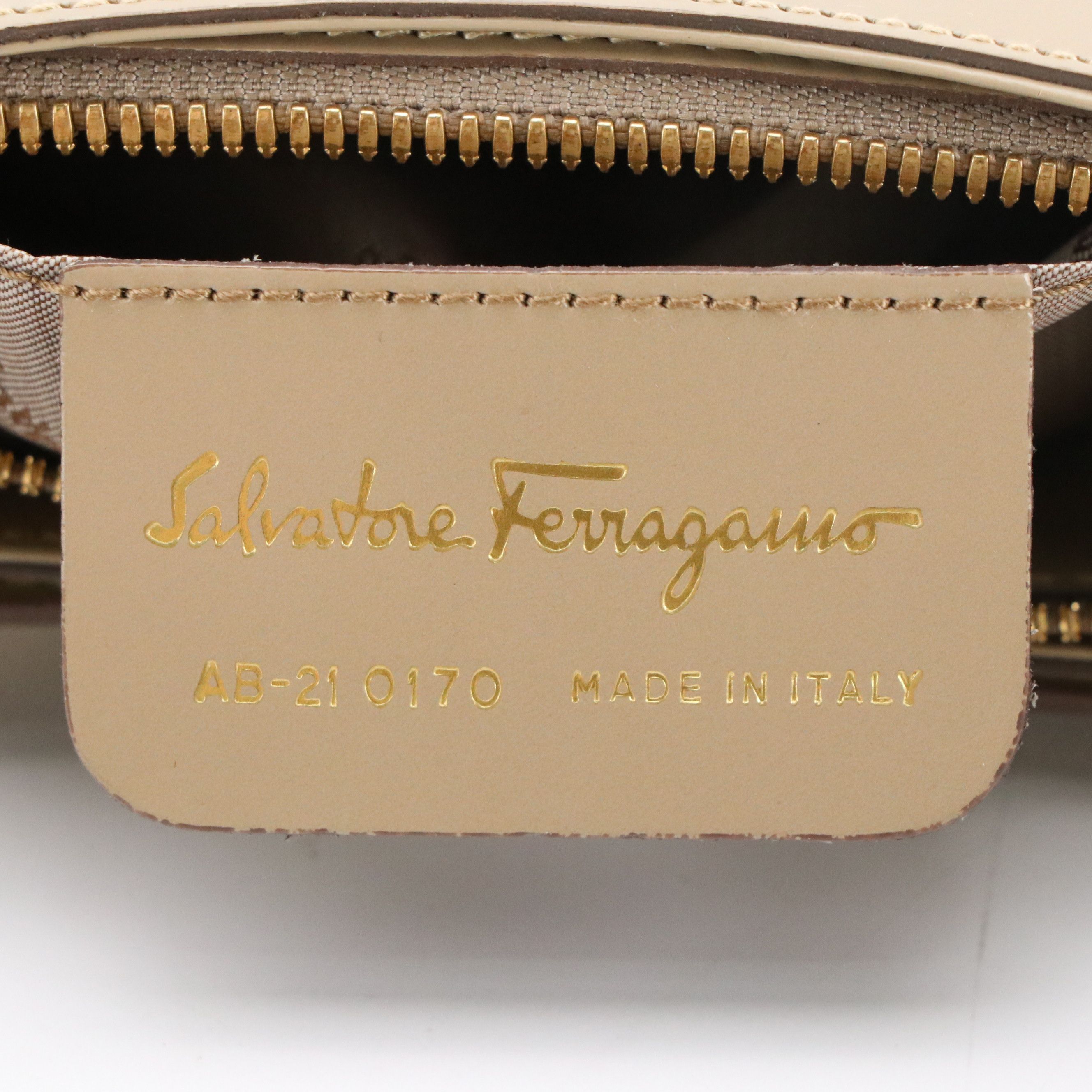 Salvatore Ferragamo Gancini Front Pocket Hobo Bag in Glazed Leather