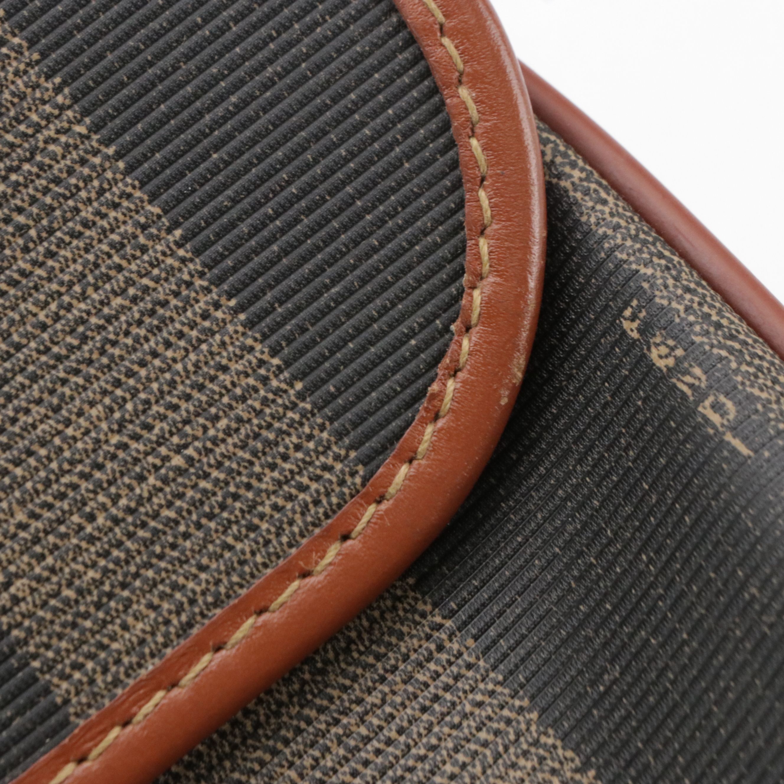 Fendi Two-Way Flap Satchel in Pequin Stripe Coated Canvas