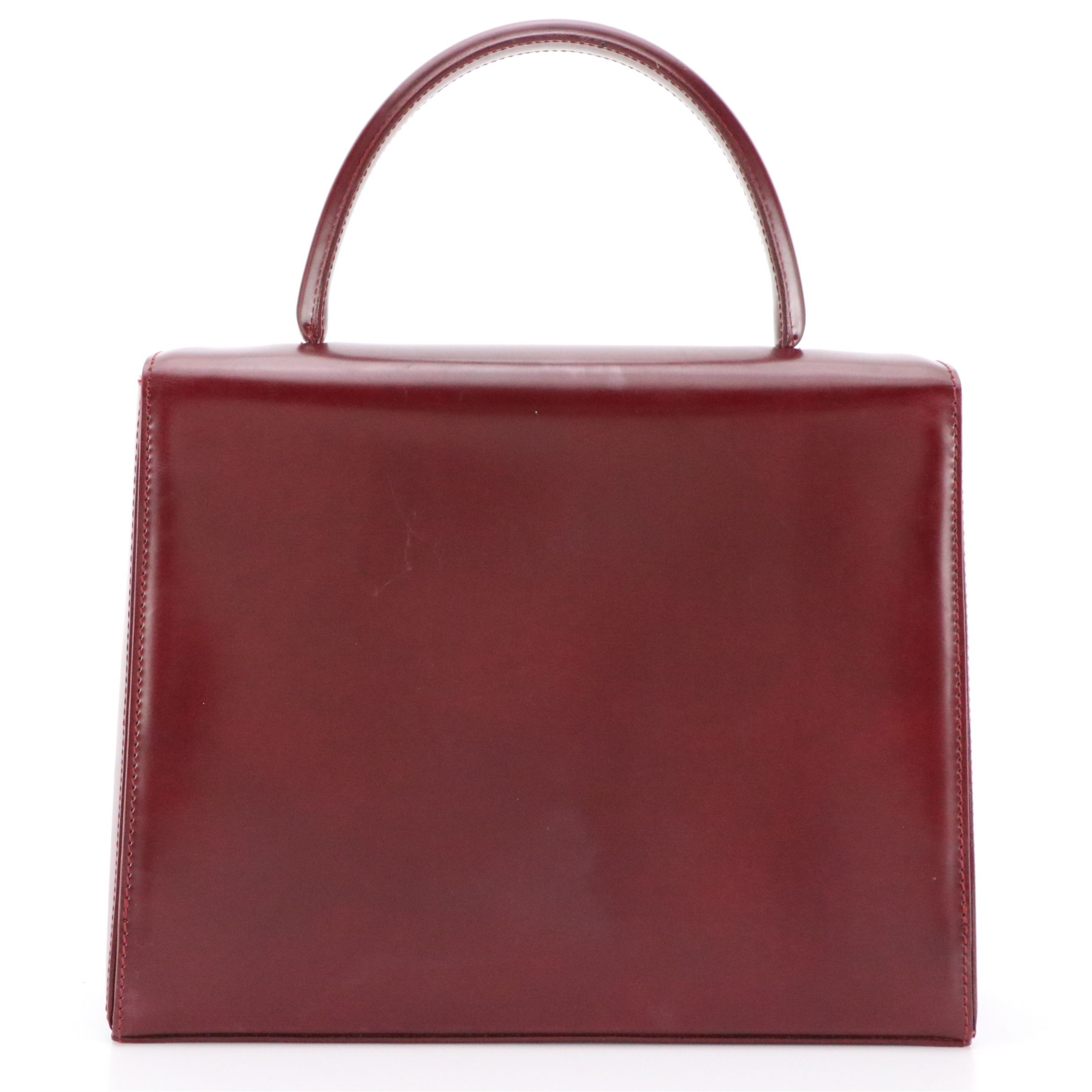 Cartier Panthère de Cartier Top Handle Bag in Glazed Calfskin Leather, Vintage