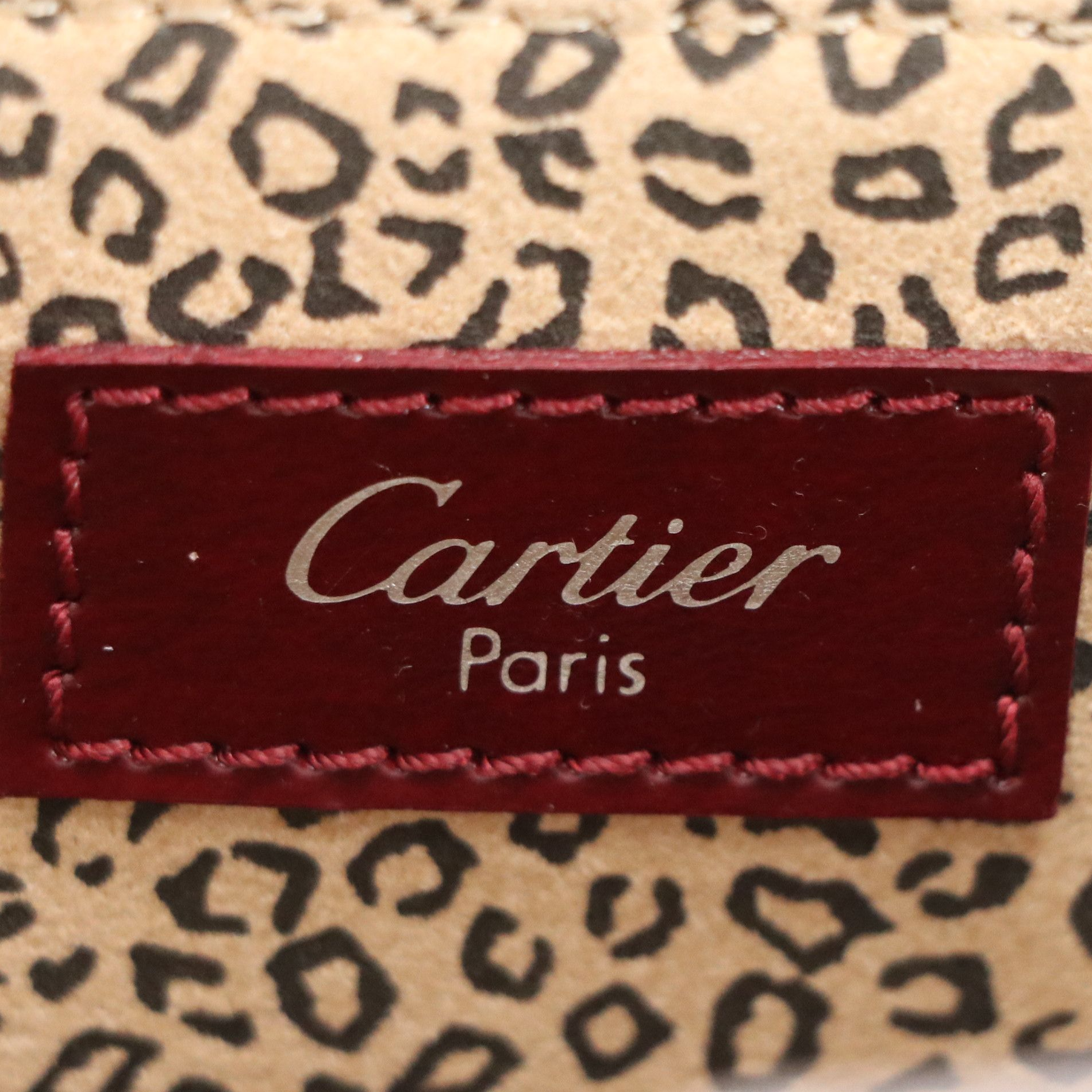 Cartier Panthère de Cartier Top Handle Bag in Glazed Calfskin Leather, Vintage