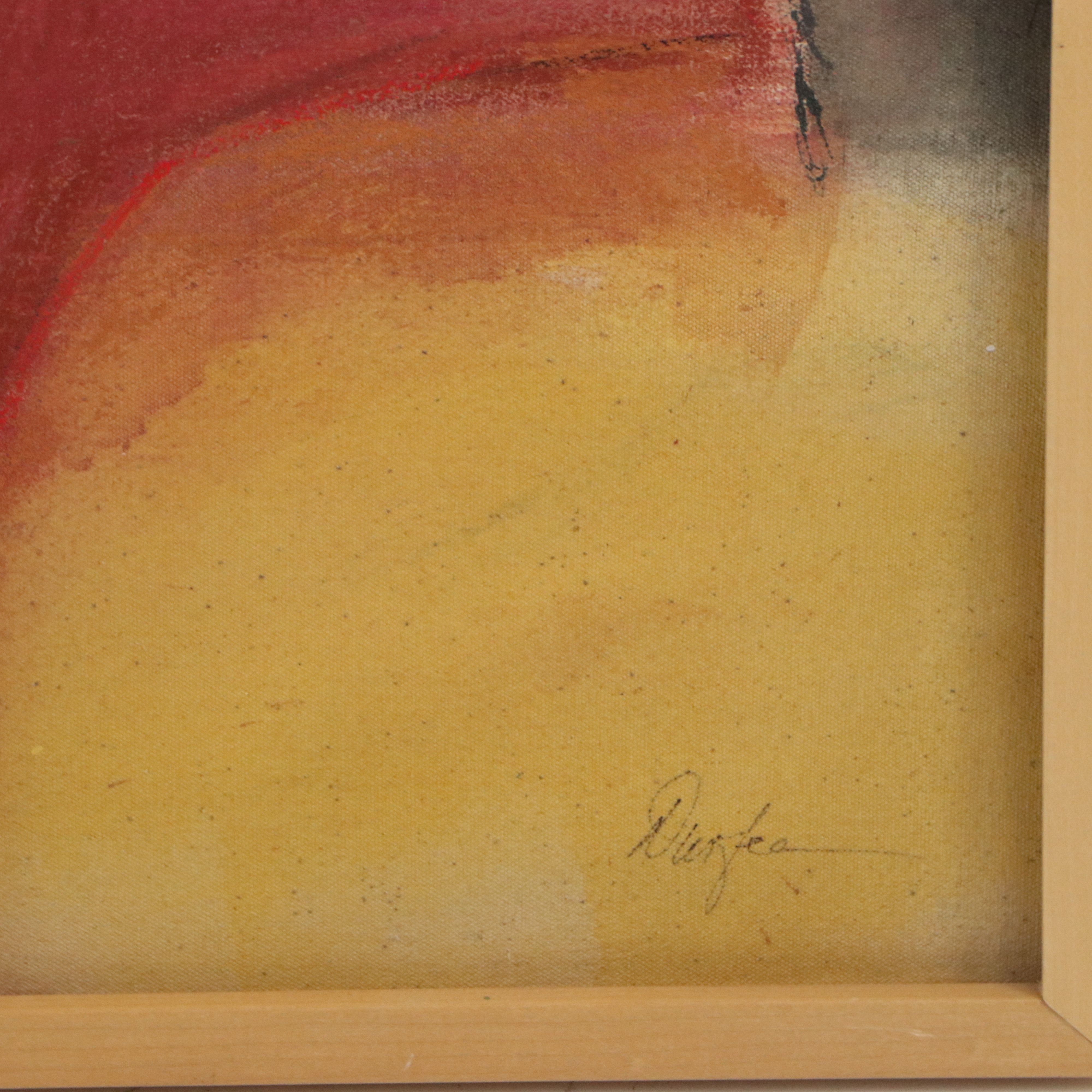 Abstract Mixed Media Painting, Circa Late 20th Century