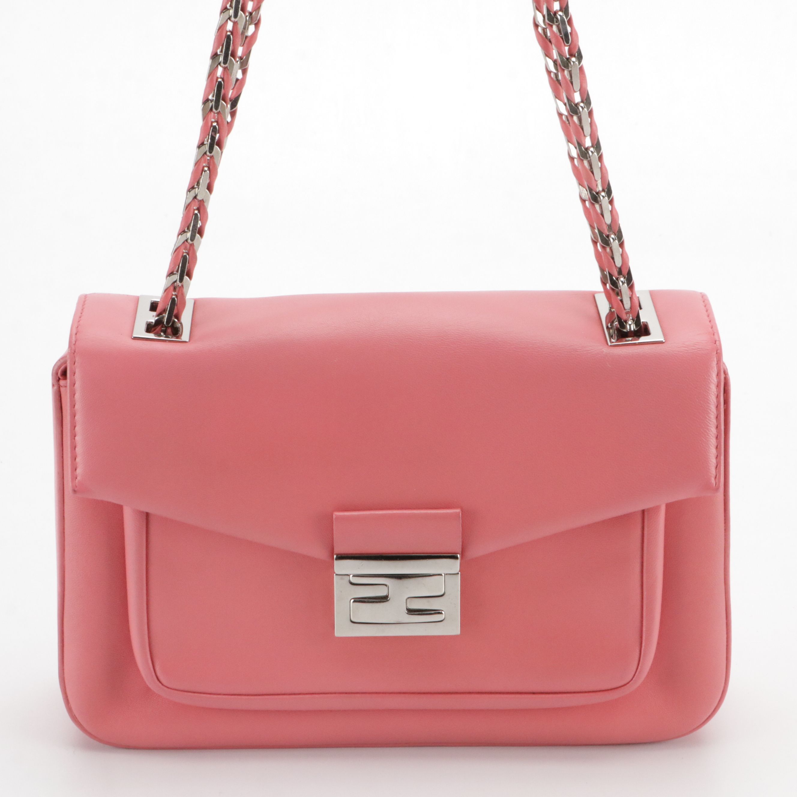 Fendi Be Baguette Bag 8BR677 in Pink Lambskin Leather