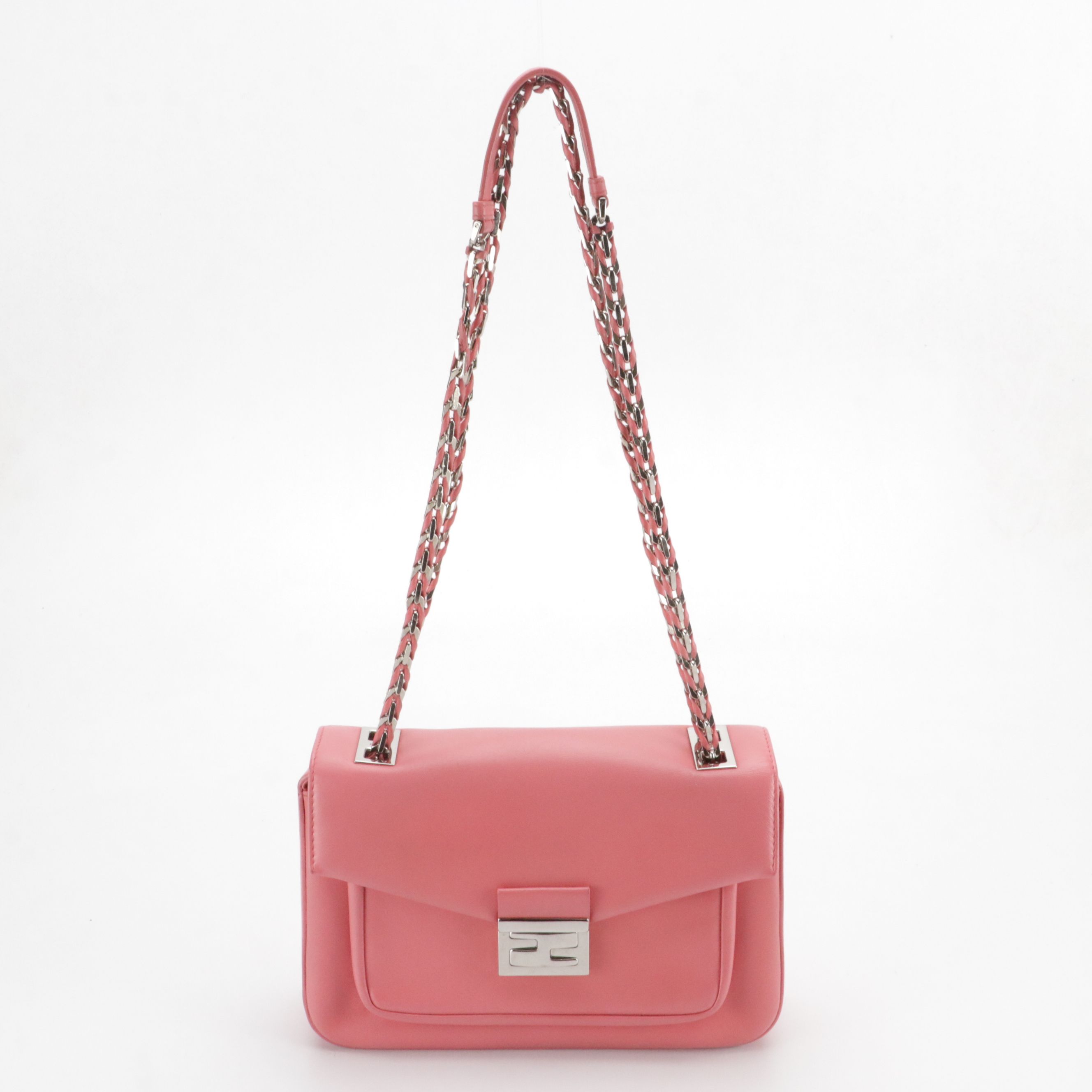 Fendi Be Baguette Bag 8BR677 in Pink Lambskin Leather