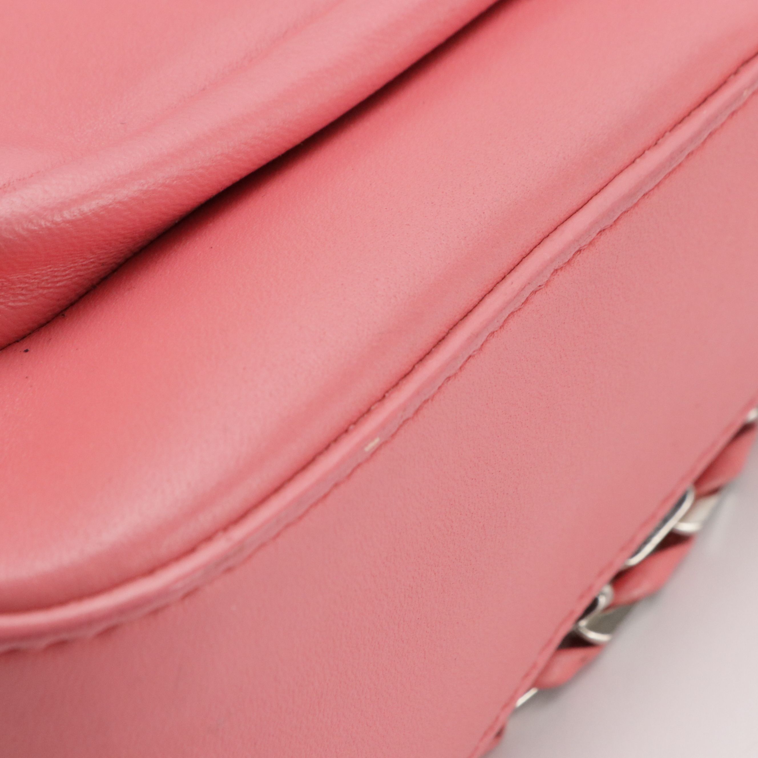 Fendi Be Baguette Bag 8BR677 in Pink Lambskin Leather
