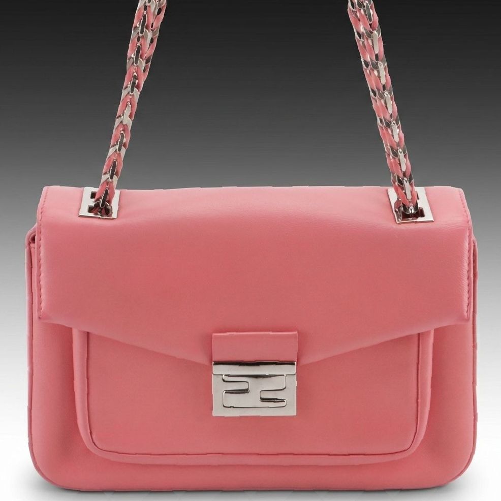 Fendi Be Baguette Bag 8BR677 in Pink Lambskin Leather