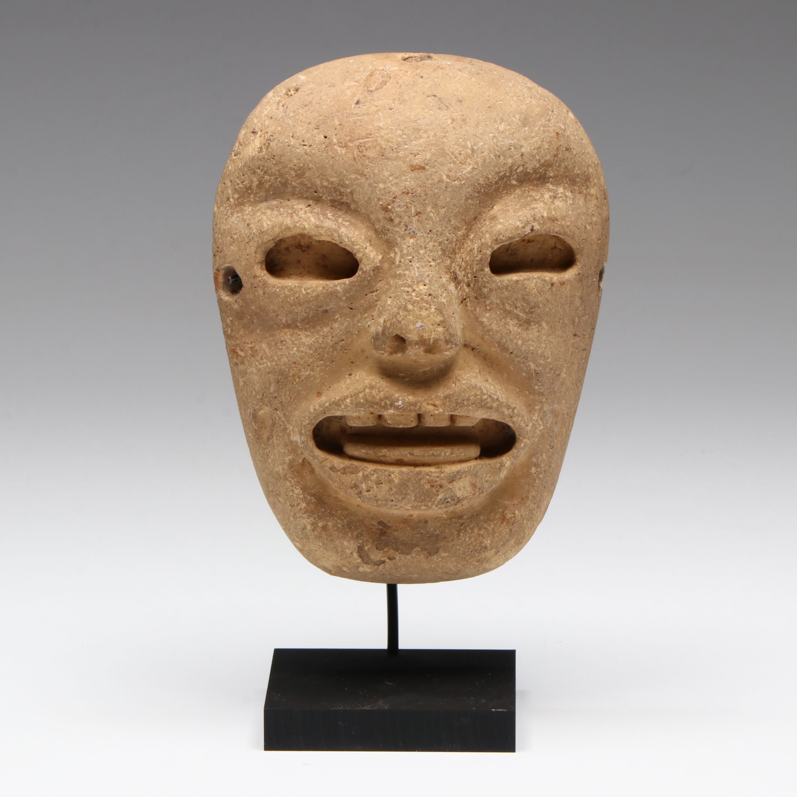 Pre-Columbian Veracruz Terracotta Mask, Circa 600–900 CE