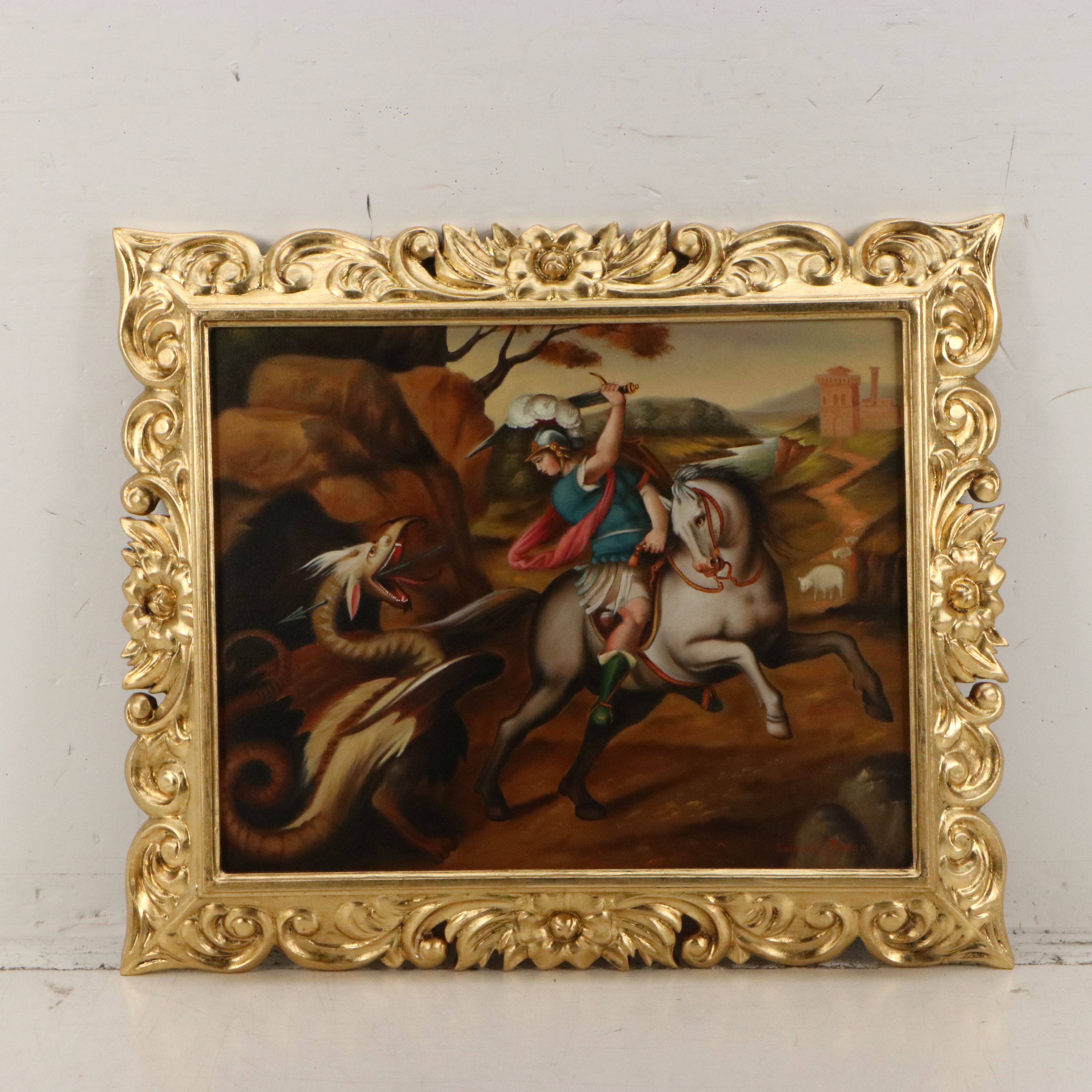 Ernesto Zúñiga Oil Painting "Saint George"