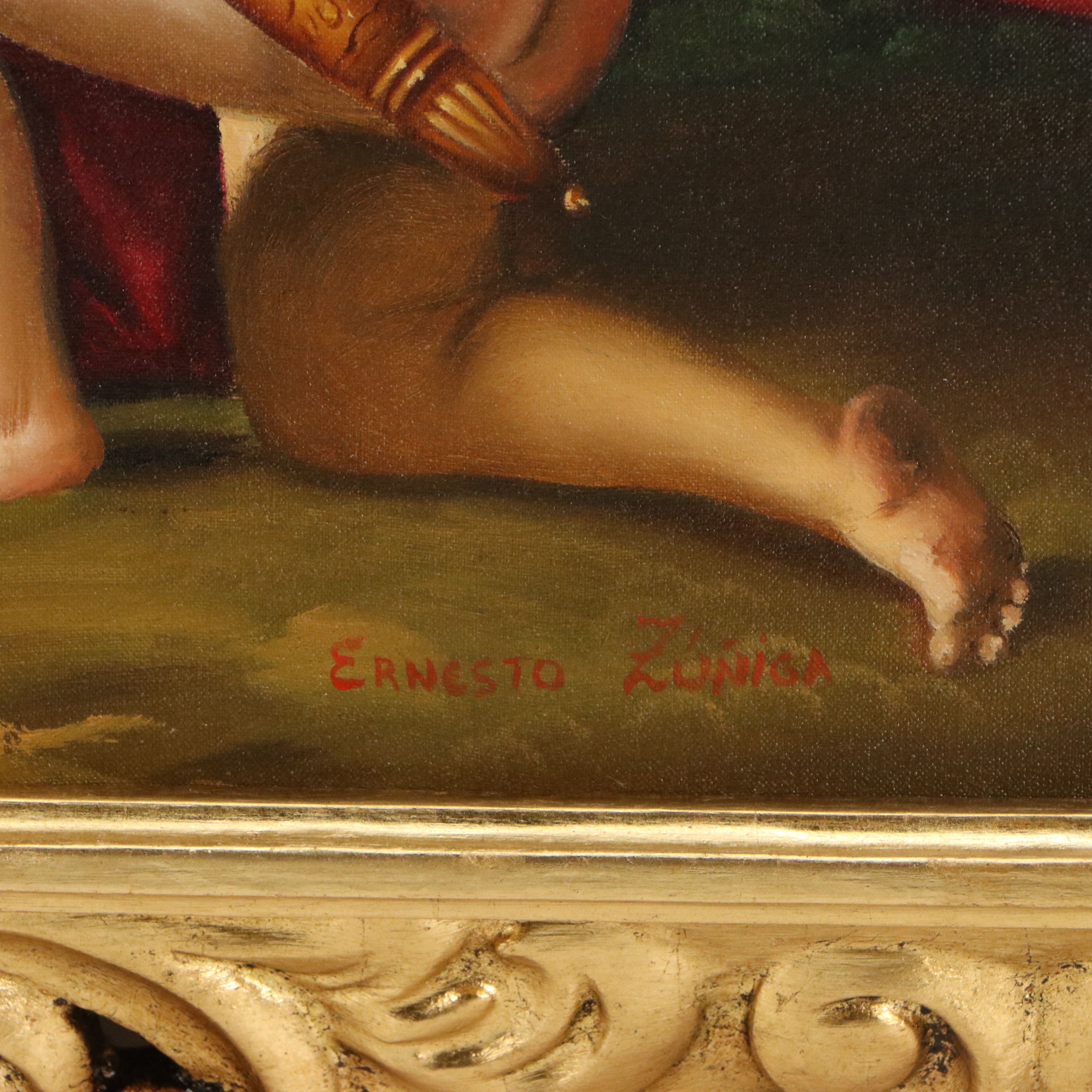 Ernesto Zúñiga Oil Painting "Mischievous Cupid"