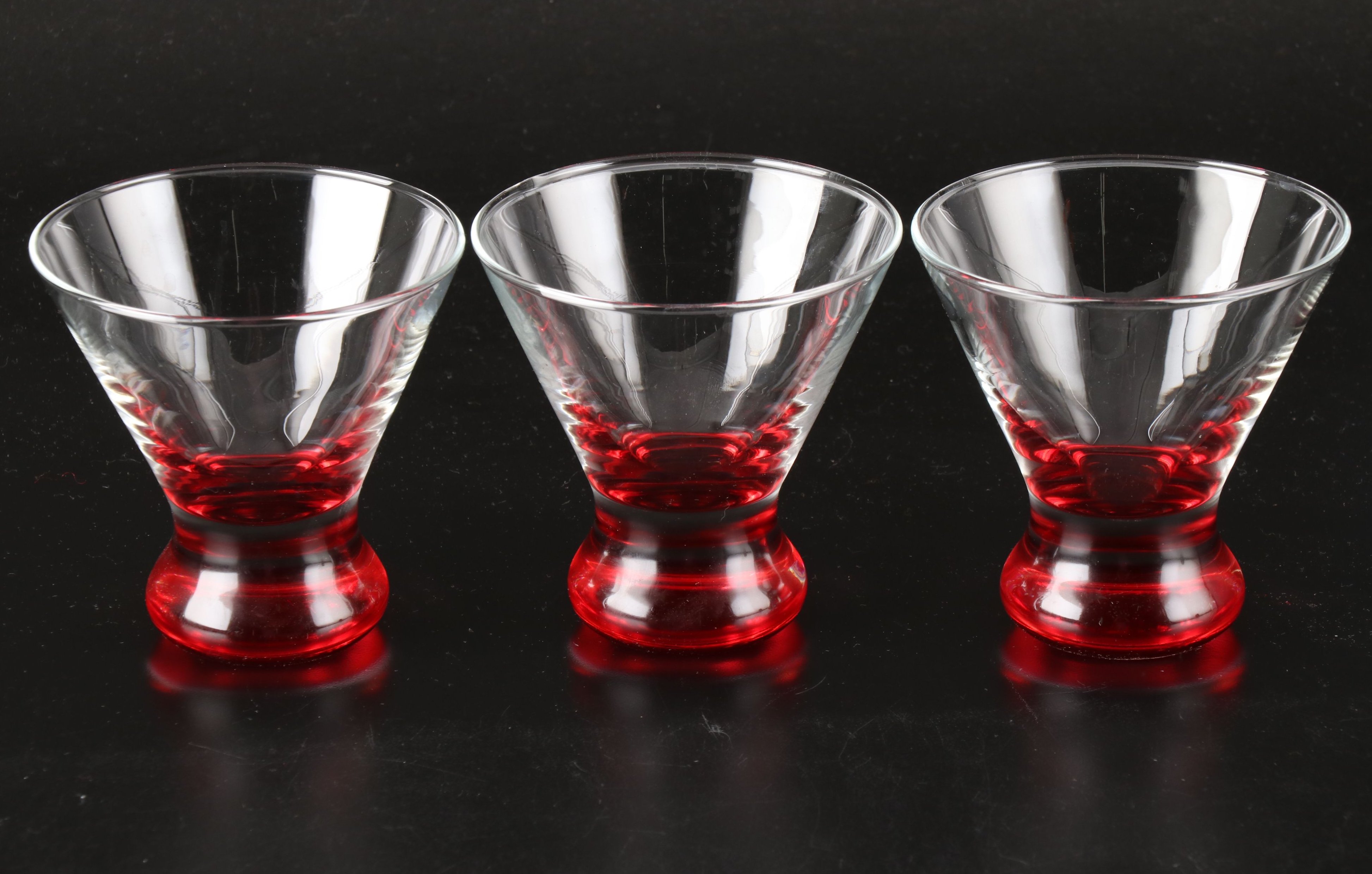 Crate & Barrel "Dizzy" Glass Liquor Cocktail Drinkware, Early 21st Century