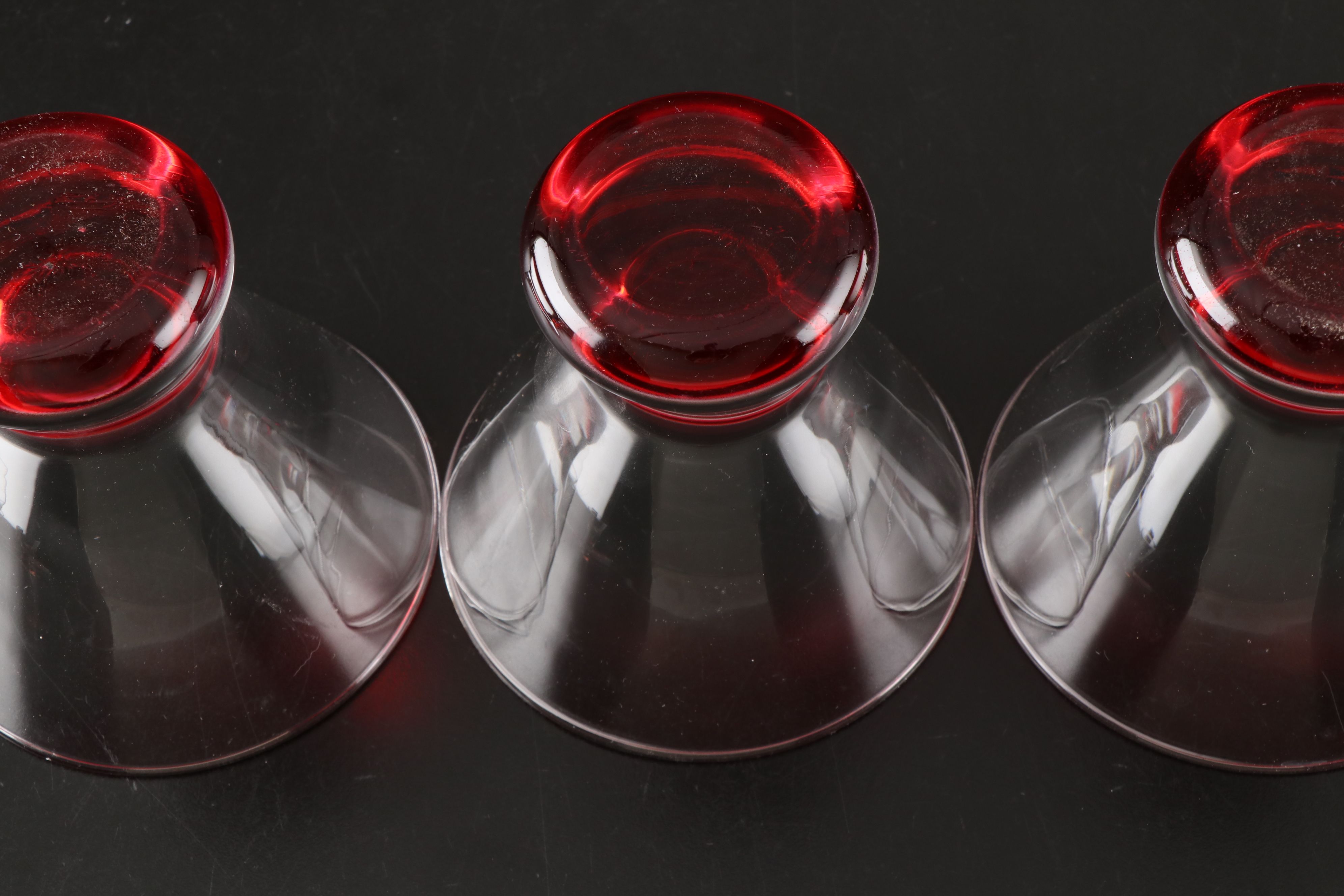 Crate & Barrel "Dizzy" Glass Liquor Cocktail Drinkware, Early 21st Century