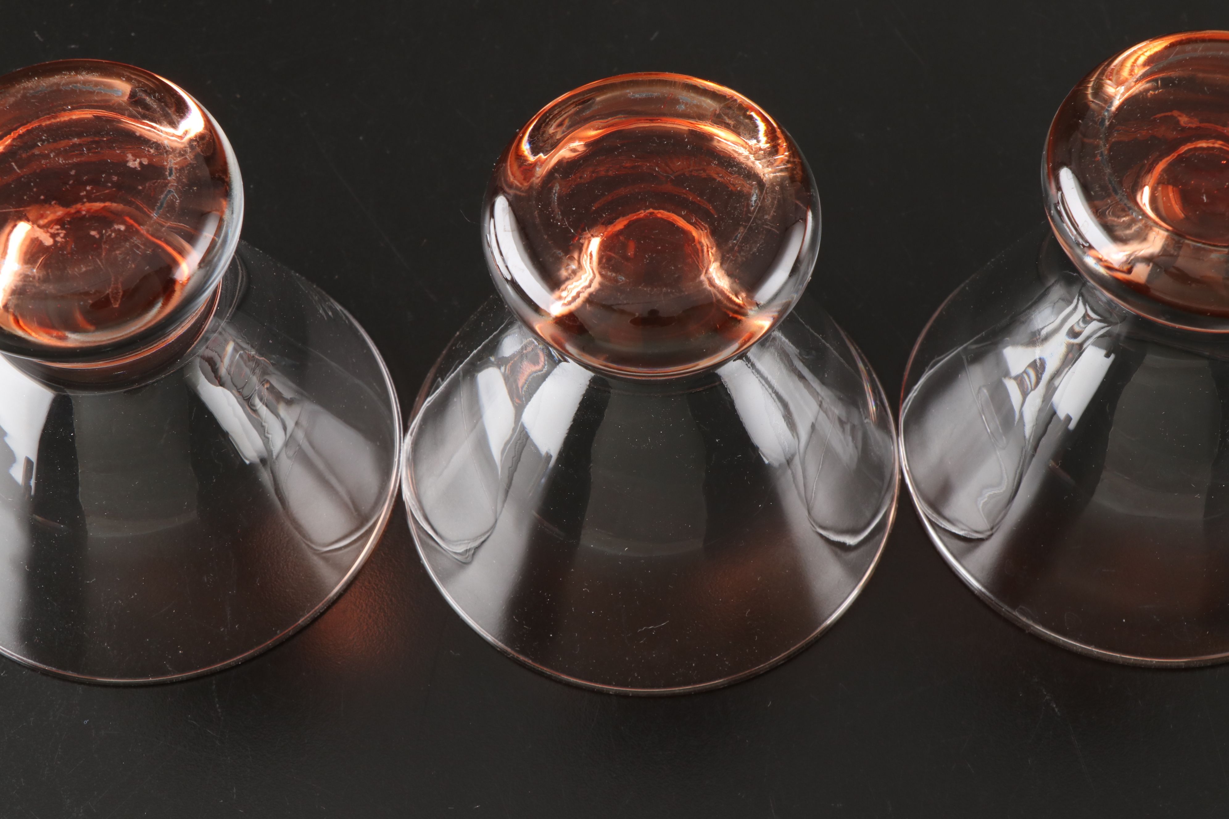 Crate & Barrel "Dizzy" Glass Liquor Cocktail Drinkware, Early 21st Century