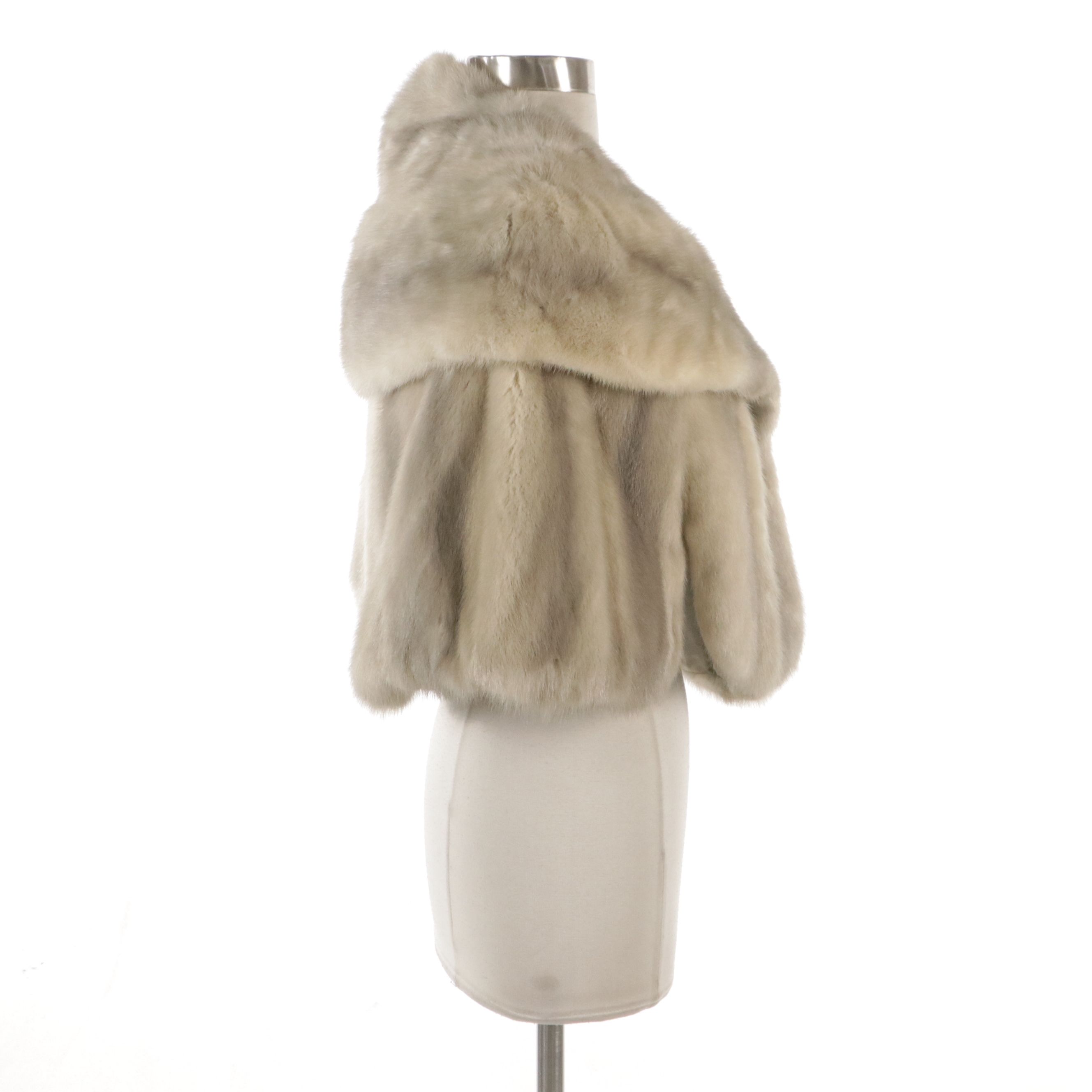 EMBA Cerulean Blue Mink Fur Capelet Stole from Lowenthal's, Vintage