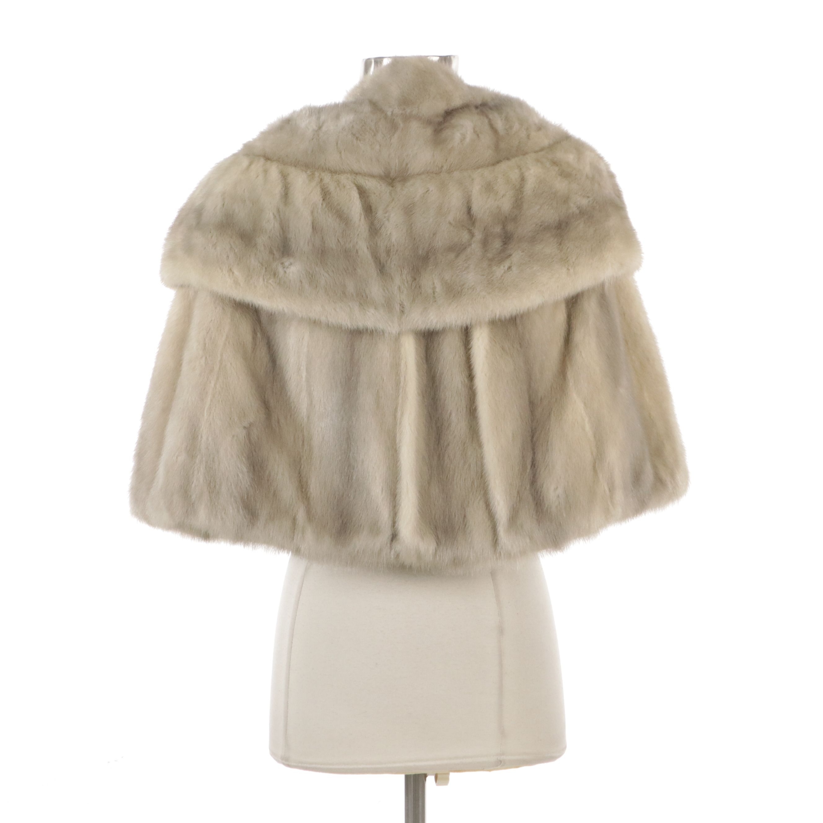 EMBA Cerulean Blue Mink Fur Capelet Stole from Lowenthal's, Vintage