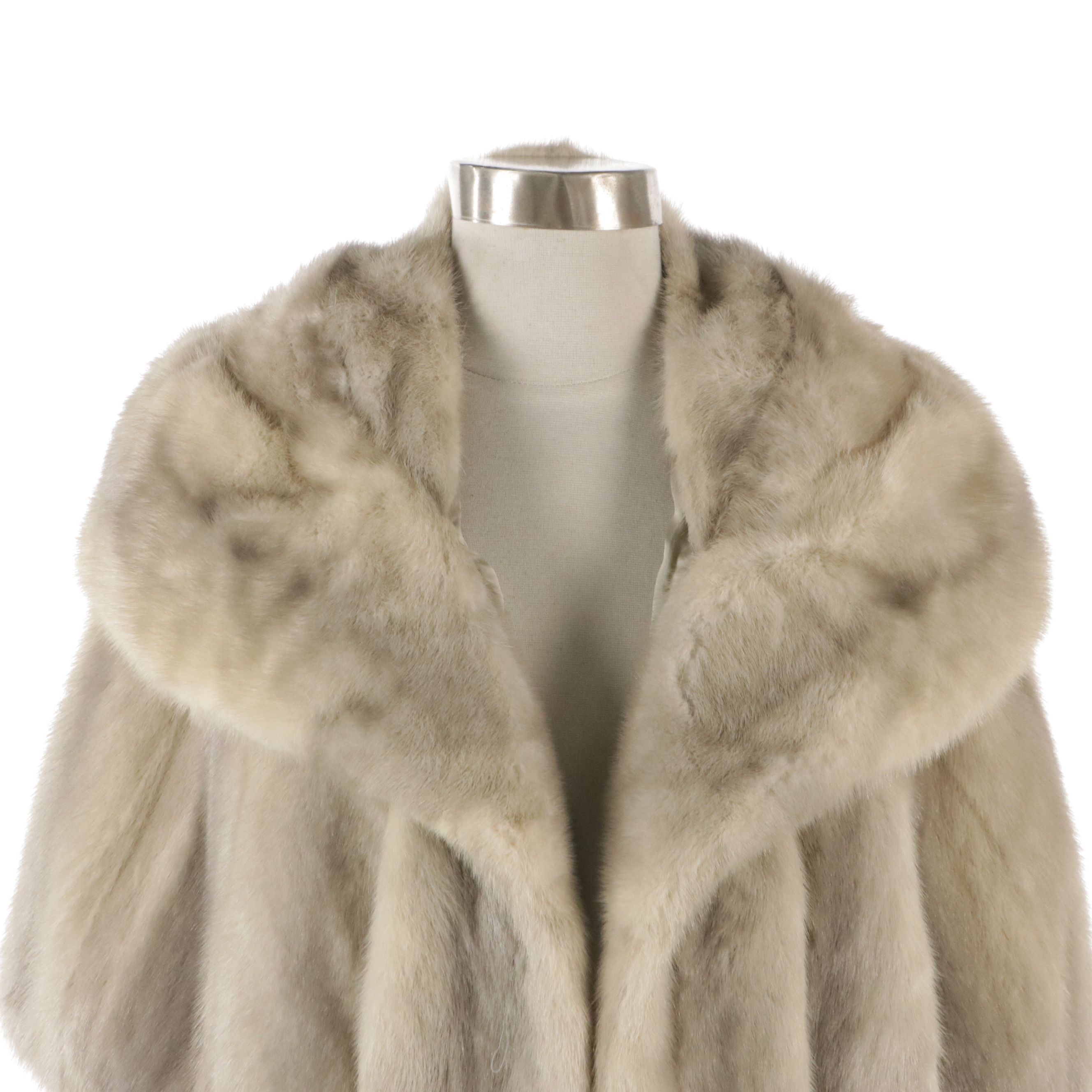 EMBA Cerulean Blue Mink Fur Capelet Stole from Lowenthal's, Vintage