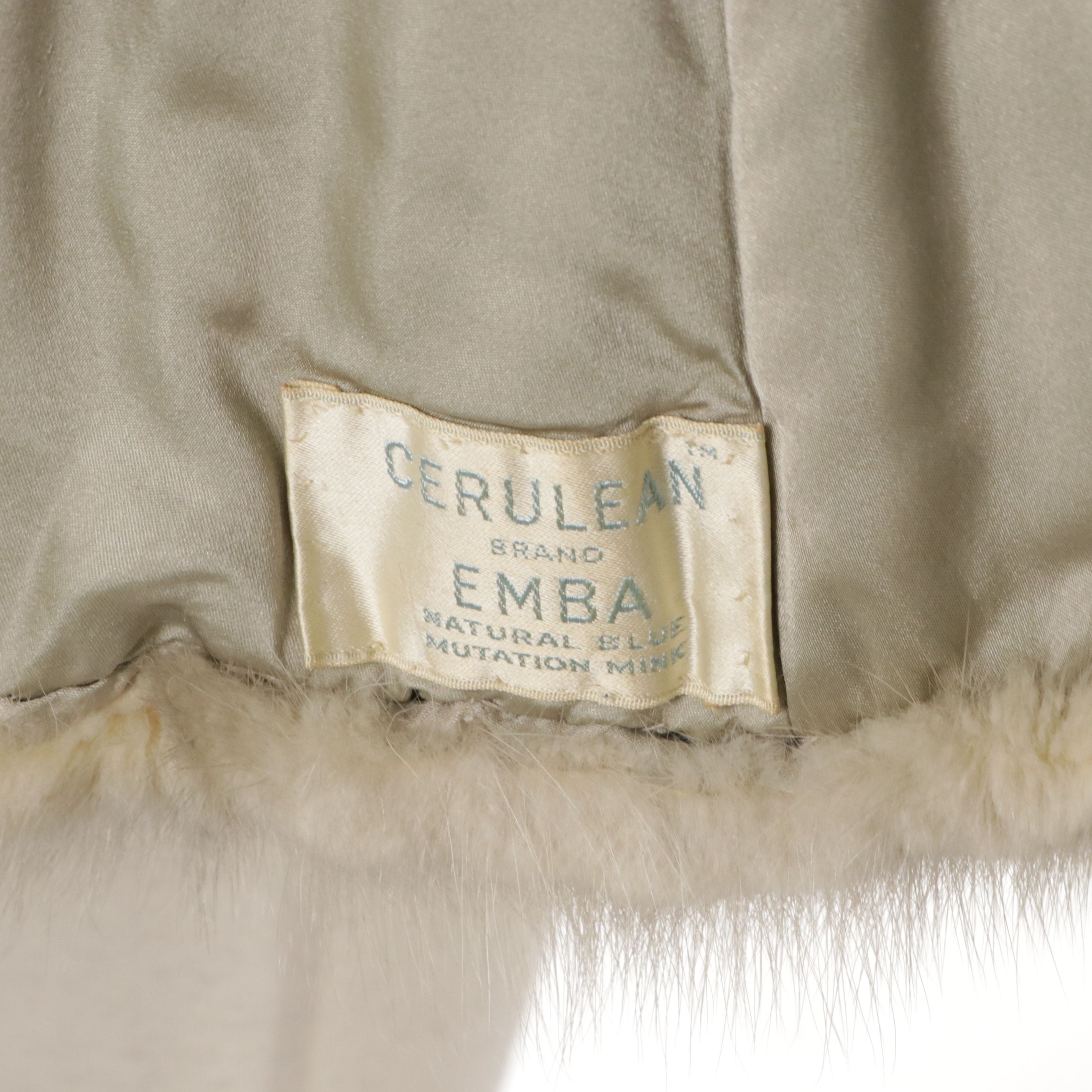 EMBA Cerulean Blue Mink Fur Capelet Stole from Lowenthal's, Vintage